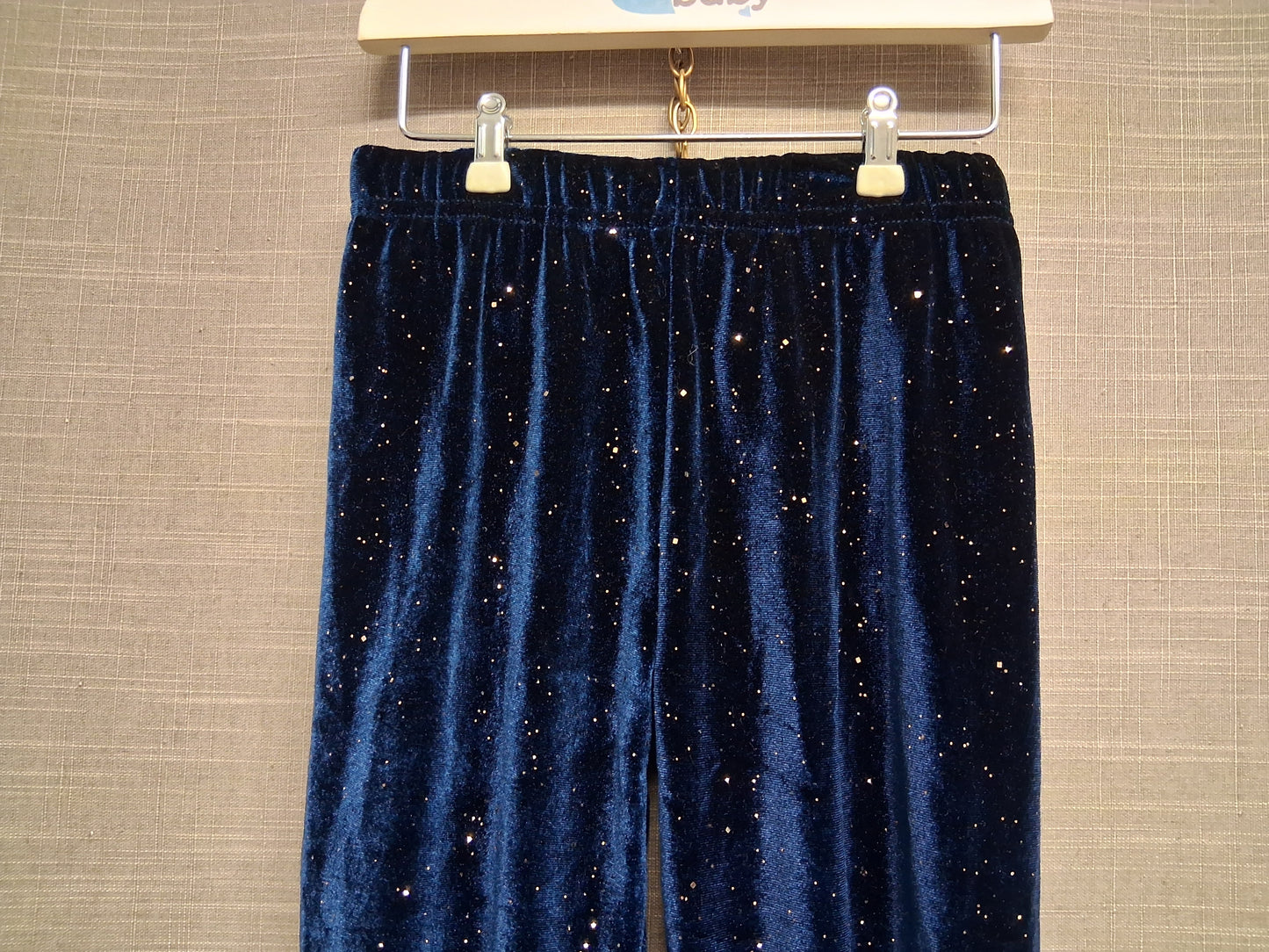 Little Kids Girls Blue Velour Glitterly Age 7-8 Years