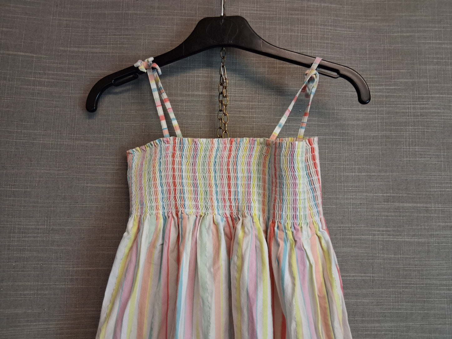 H&M Girls Strappy Sundress Multicolour Striped Age 8-9 Years