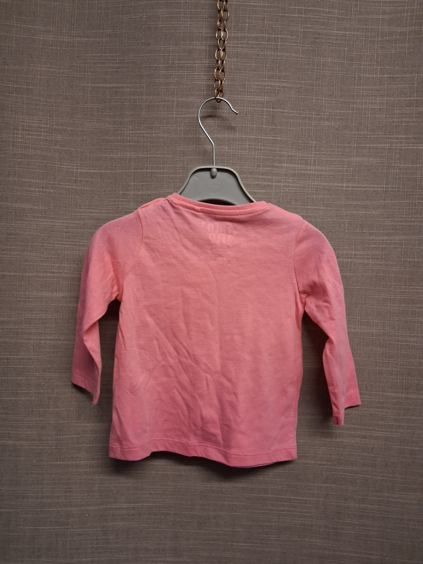 F&F Girls Pink Long Sleeve Smiley Face T-Shirt Age 3-6 Months