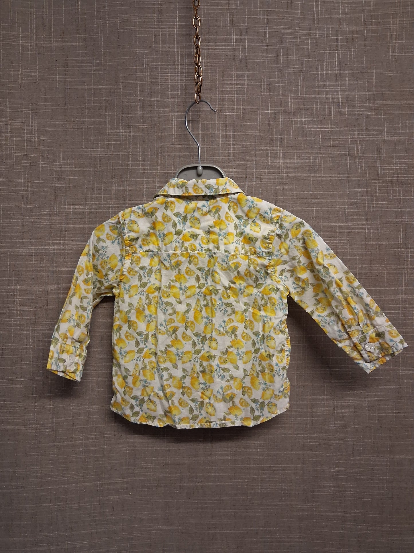 Next Girls Lemon Pattern Blouse Long Sleeve Age 3-6 Months