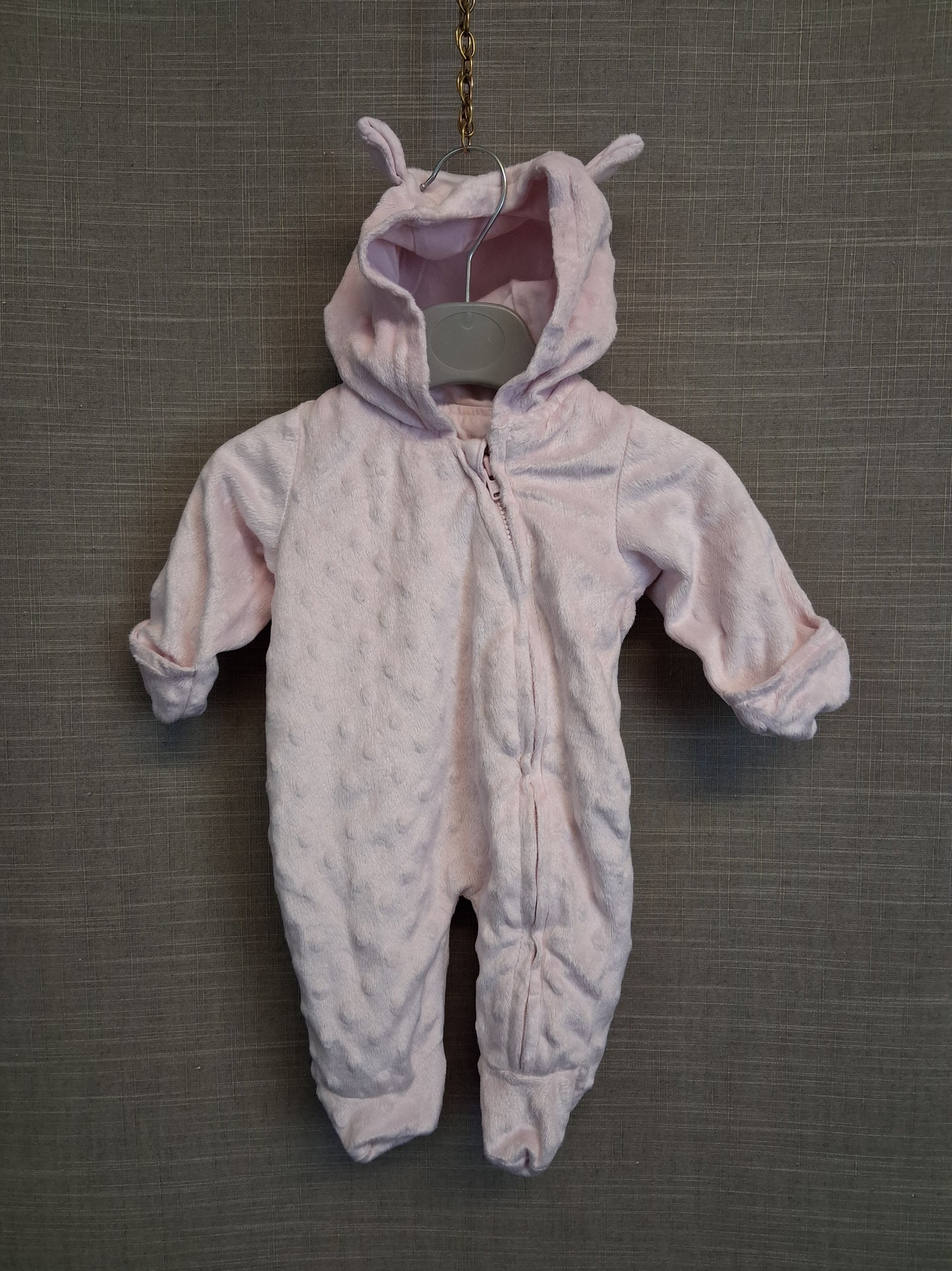George Girls Lightly Padded Pramsuit Age First Size Pale Pink