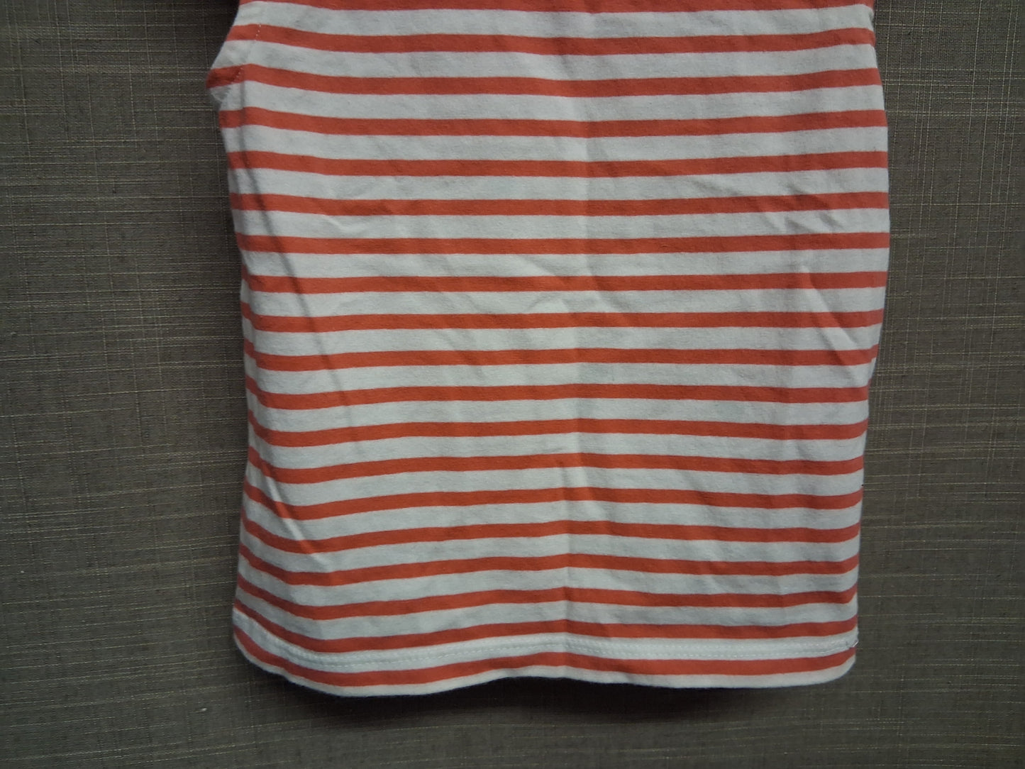 John Lewis Girls Pink White Striped Cap Sleeve T-Shirt Age 2-3 Years