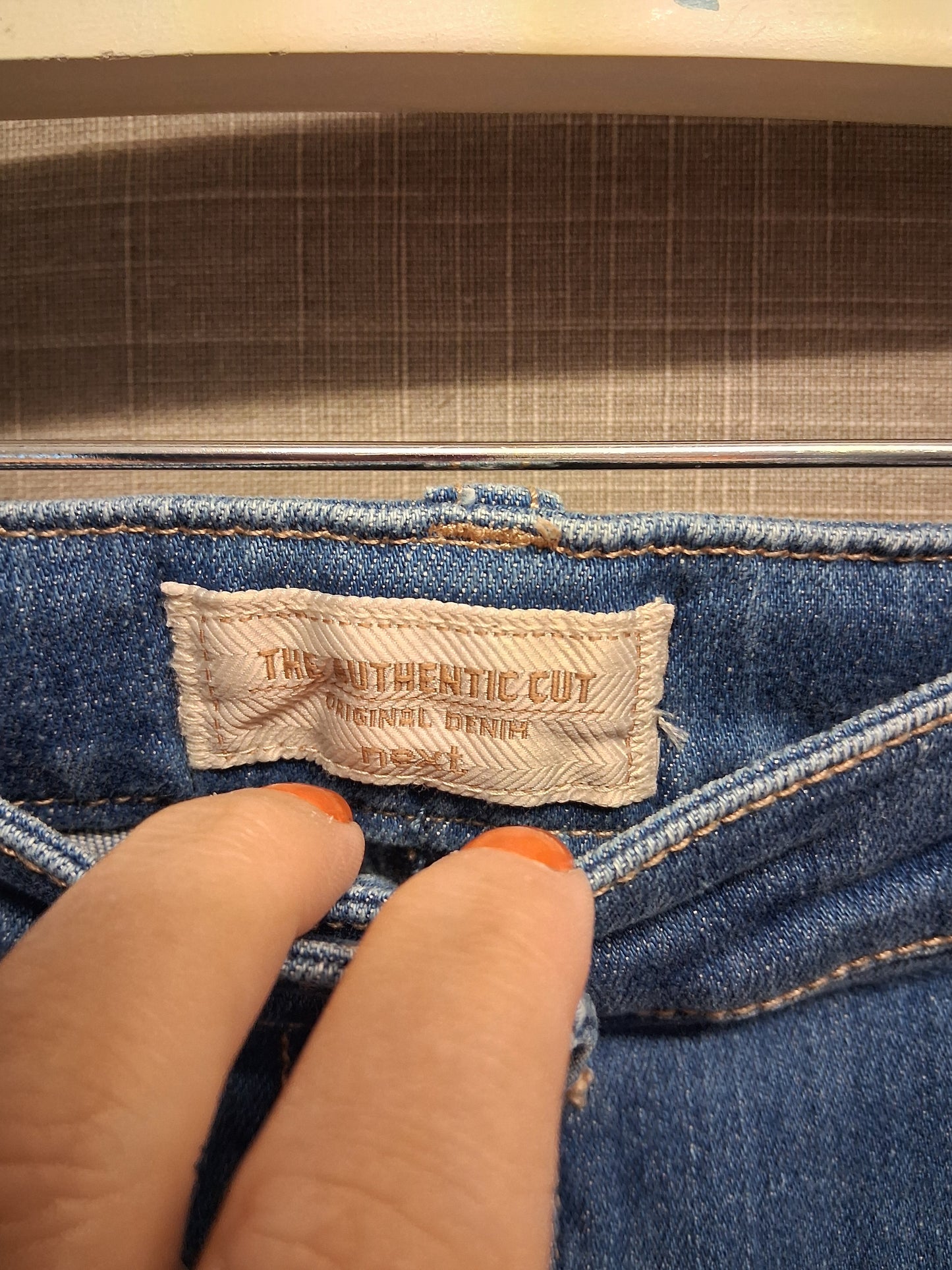 Next Girls Blue Denim Jeans Beaded Detail Age 10 Years Adjustable Waist