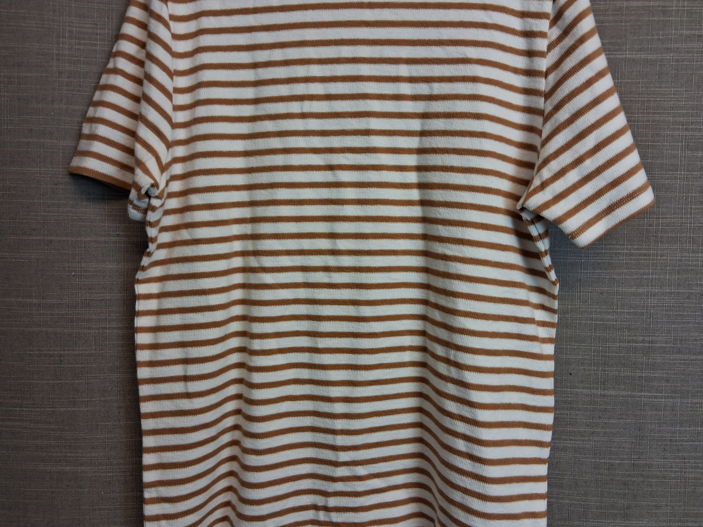 Primark Boys Brown Cream Striped T-Shirt Age 11-12 Years
