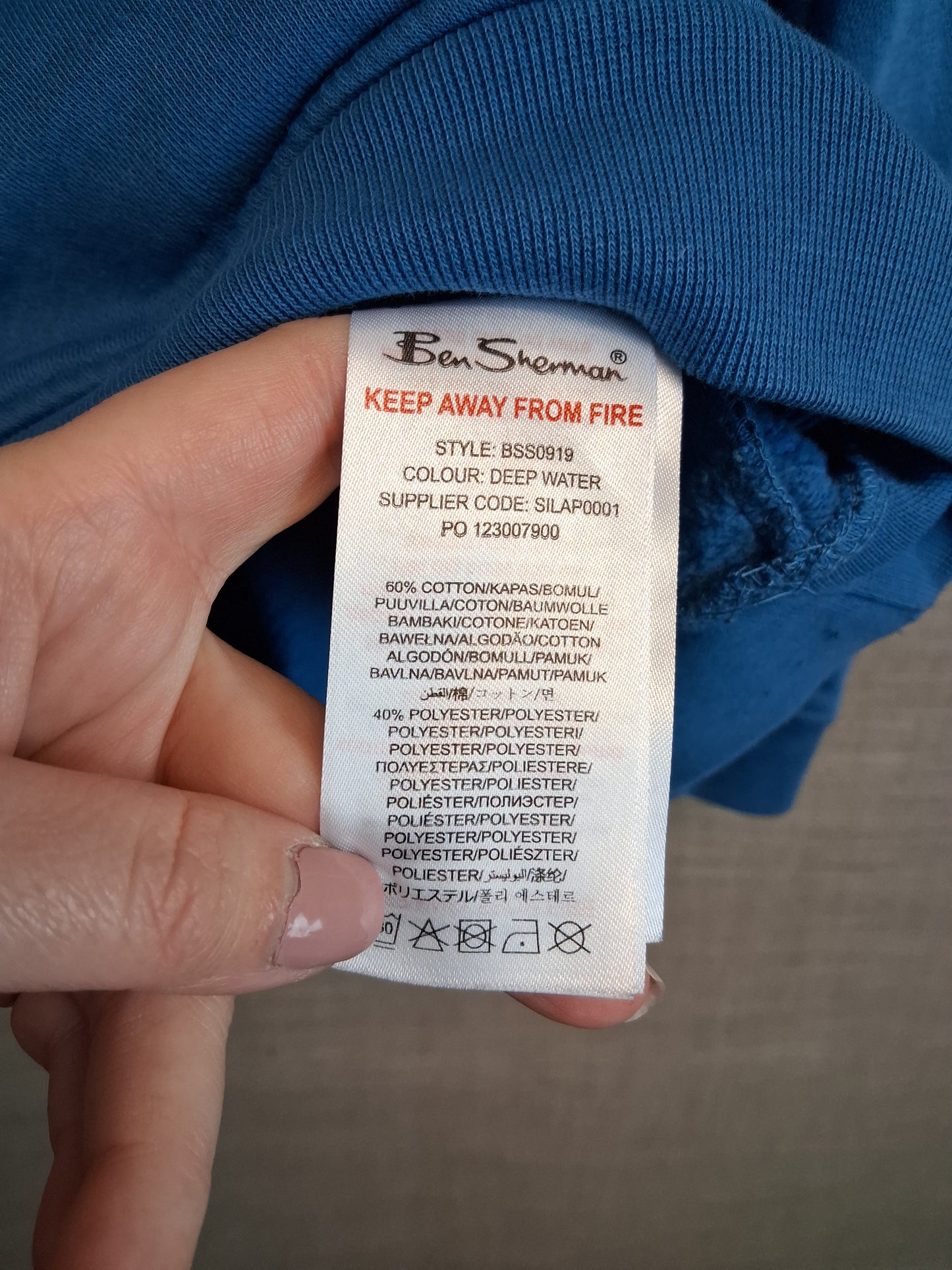Ben Sherman Boys Blue Hoodie Age 12-13 Years