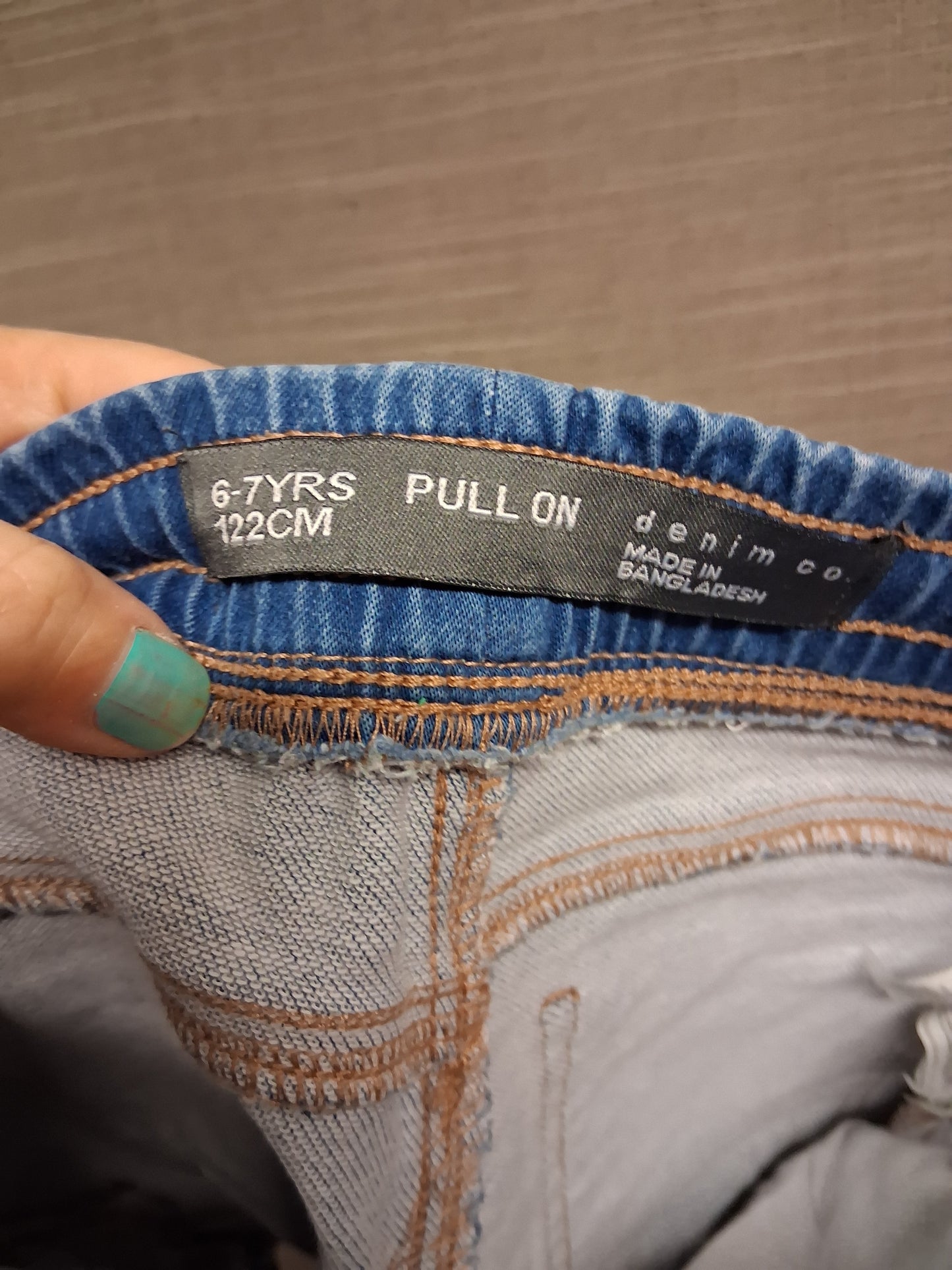Primark Boys Blue Denim Pull on Short Elastic Waist Age 6-7 Years