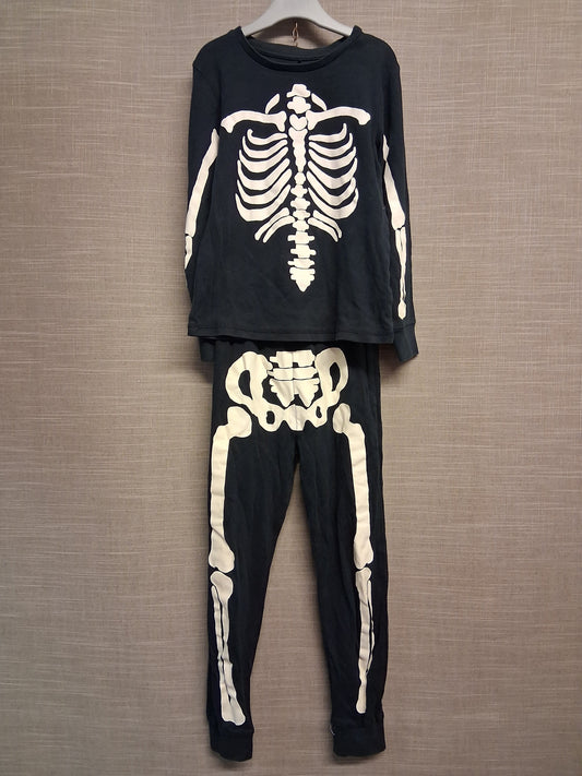 George Boys Skeleton Theme Halloween Black Tracksuit Sweater Joggers Age 6-7 Years