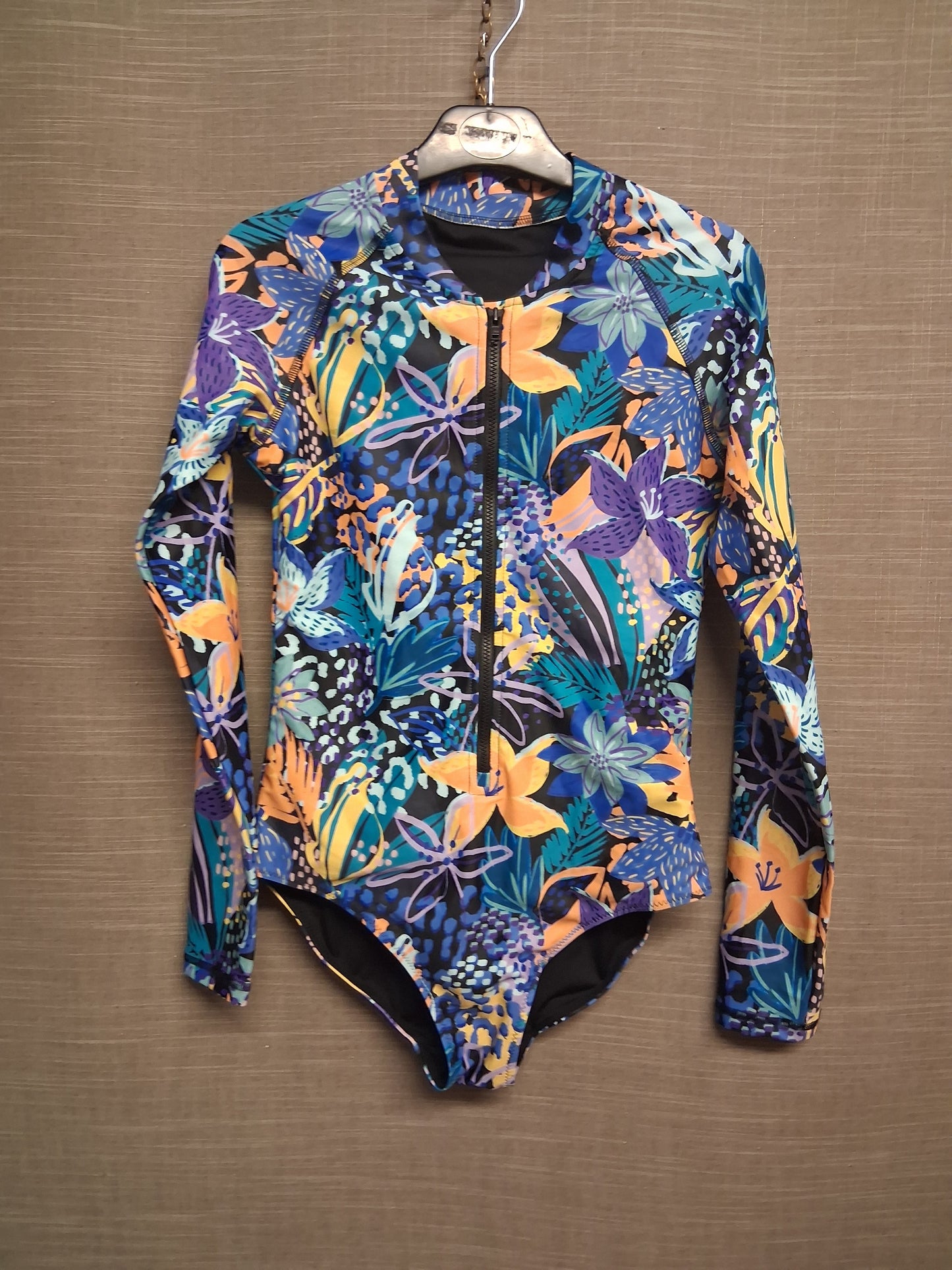 Next Girls Blue Floral Long Sleeve  Swimsuit One Piece Age 12 Years