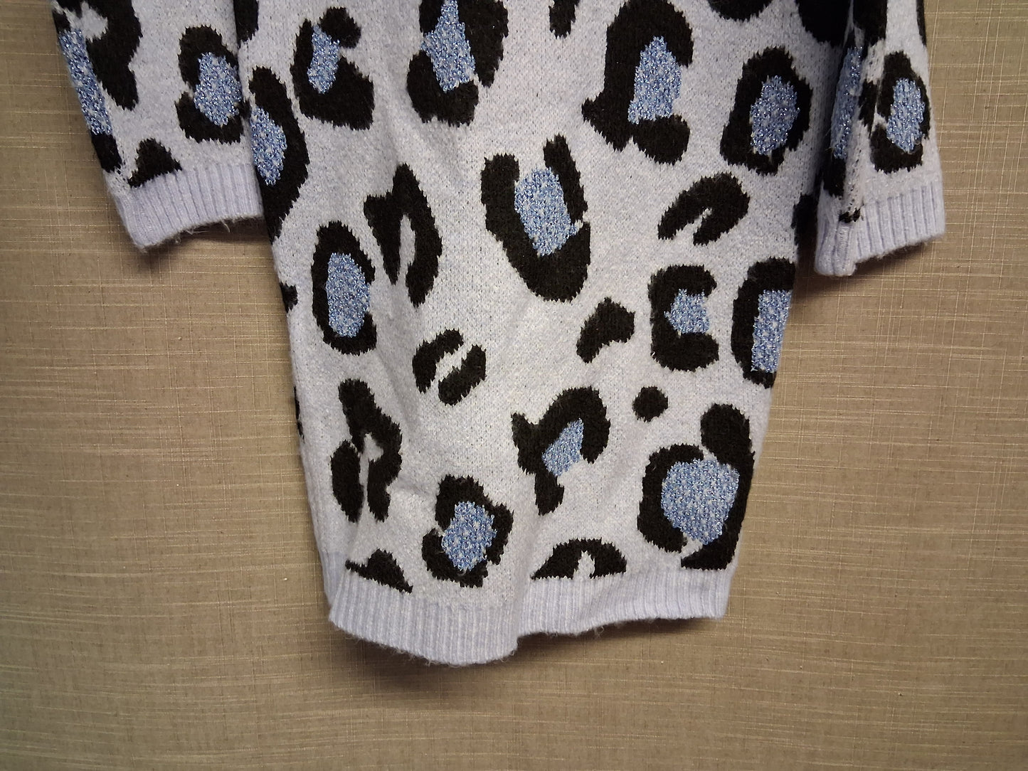Nutmeg Girl Blue Leopard Print  Knitted Jumper Dress Age 10-11 Years
