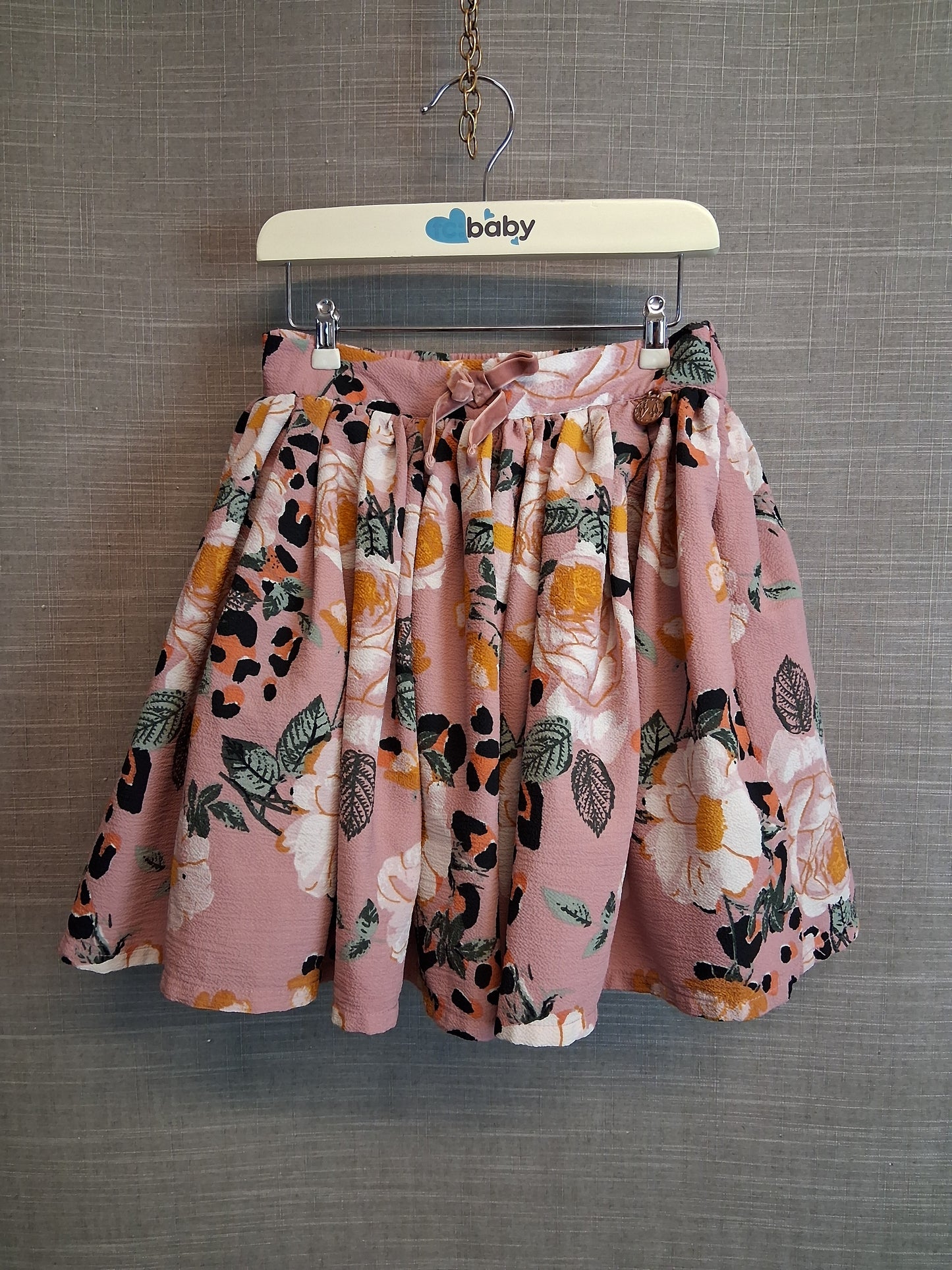Angel & Rocket Pink Floral Skirt Age 7 Years Lined