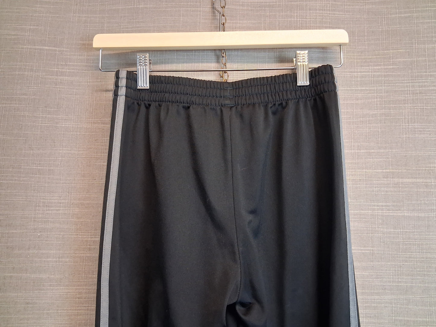 Adidas Black Joggers Size 11-12 Years Silver 3 Stripe