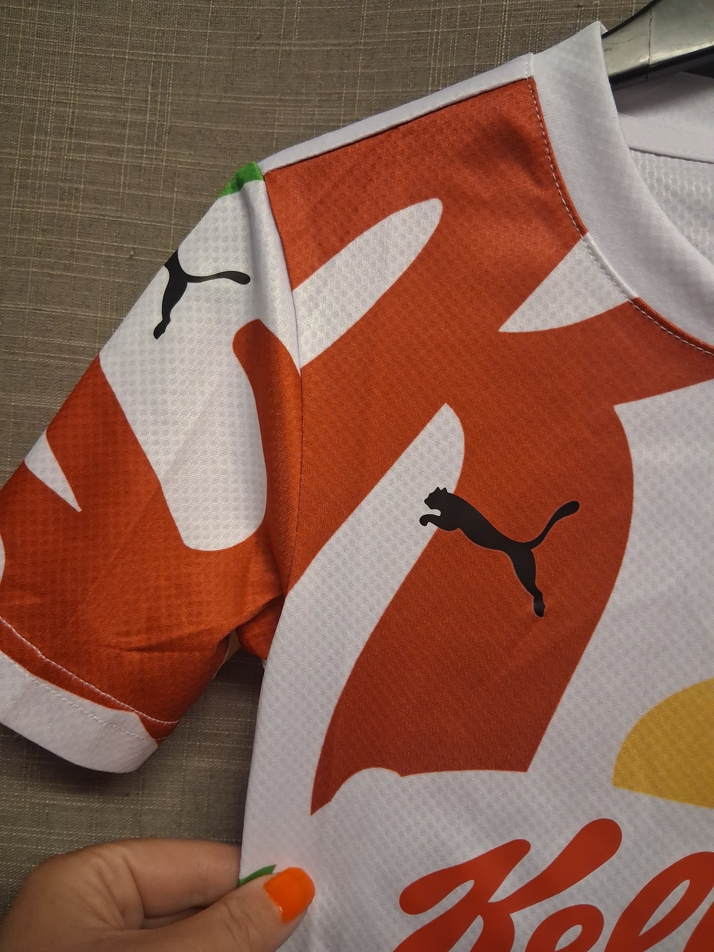 Puma Kellogs Football Shirt Boys Short Sleeve White Multicolour Age 7-8 Years
