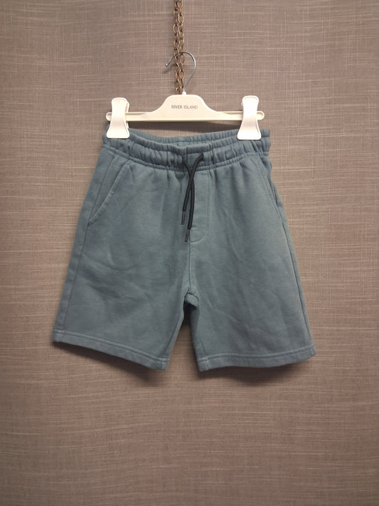 George Boys Green Grey Jersey Jogger Shorts Age 7-8 Years