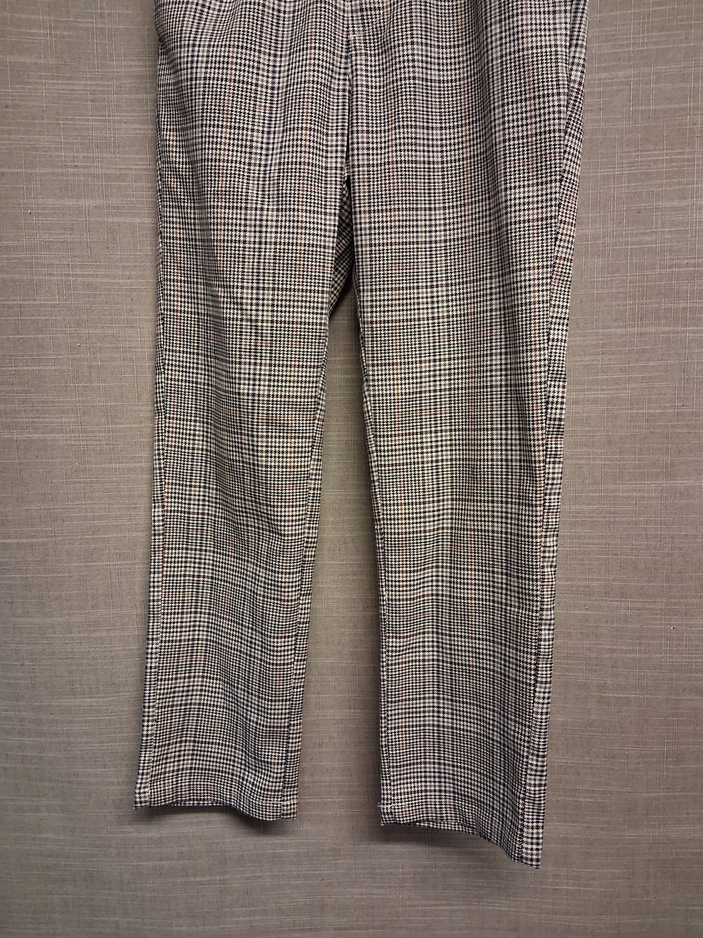 Next Girls Brown Checked Elastic Waist Trousers Age 9 Years