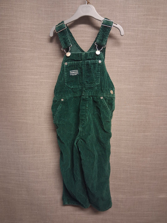 Osh Kosh B'gosh Boys Vintage Green Corduroy Dungarees Age 4 Years