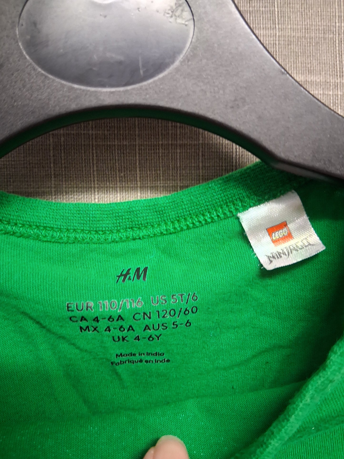 Lego H&M Ninja Boys Green Long Sleeve T-Shirt Age 4-6 Years