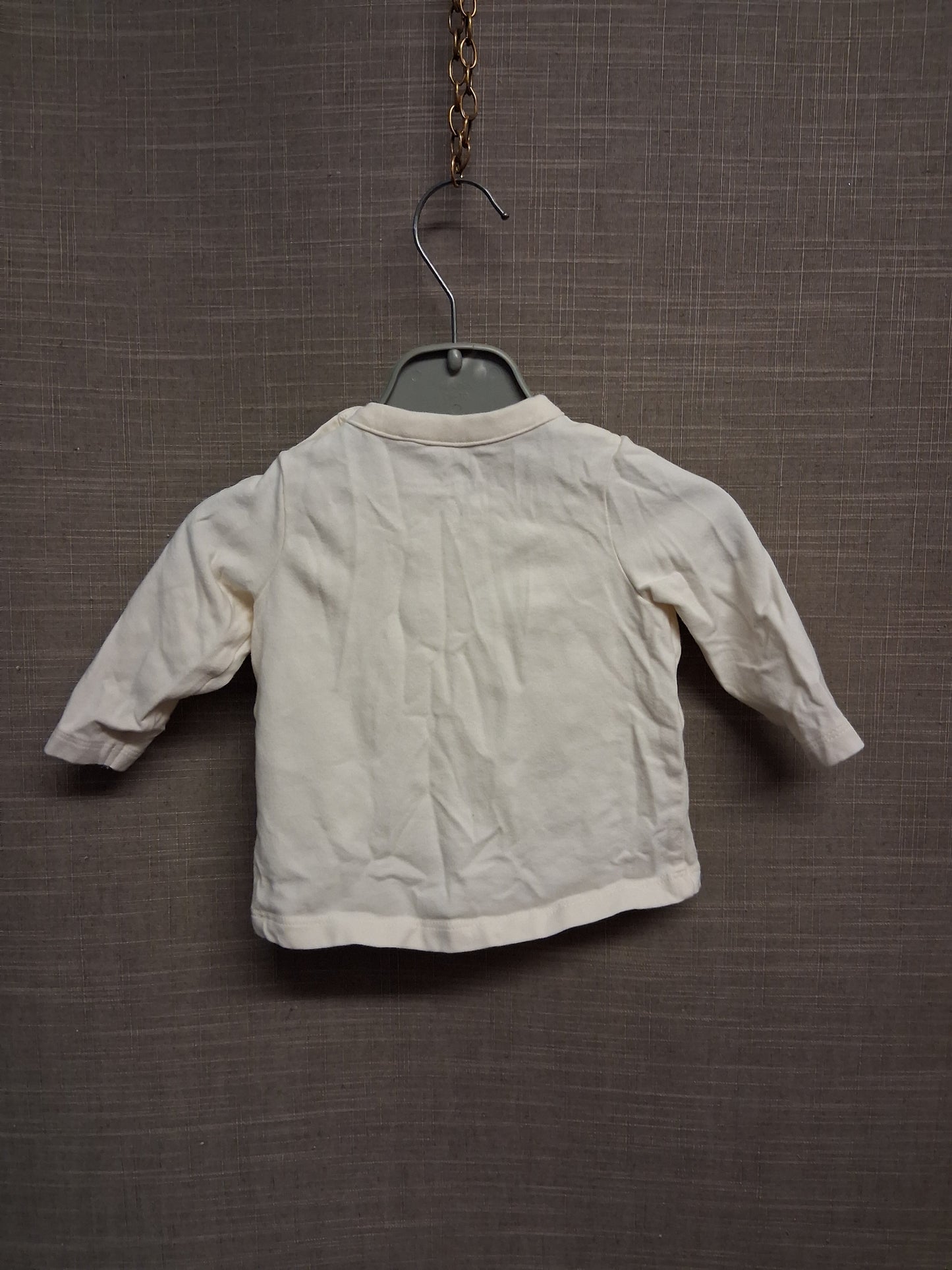Next Cream Long Sleeve Jersey Elephant T-Shirt Age 0-3 Months
