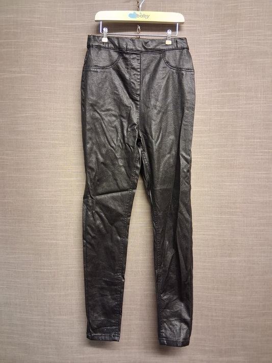 Nutmeg Girl Black Jeggings Glittery Age 10-11 years