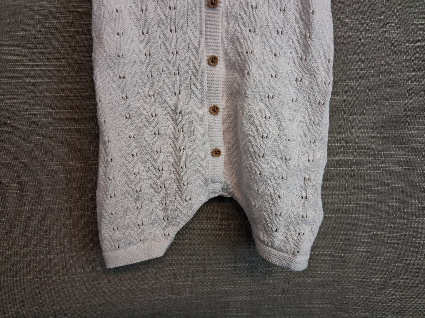George Girls Pale Pink Knitted Romper Age 0-3 Months 100% Cotton