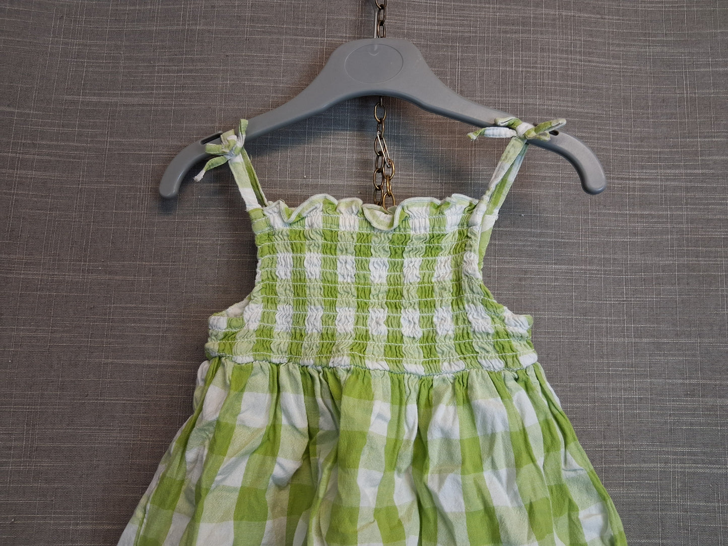 F&F 2 Piece Outfit Green Check Vest and Shorts Age 18-24 Months