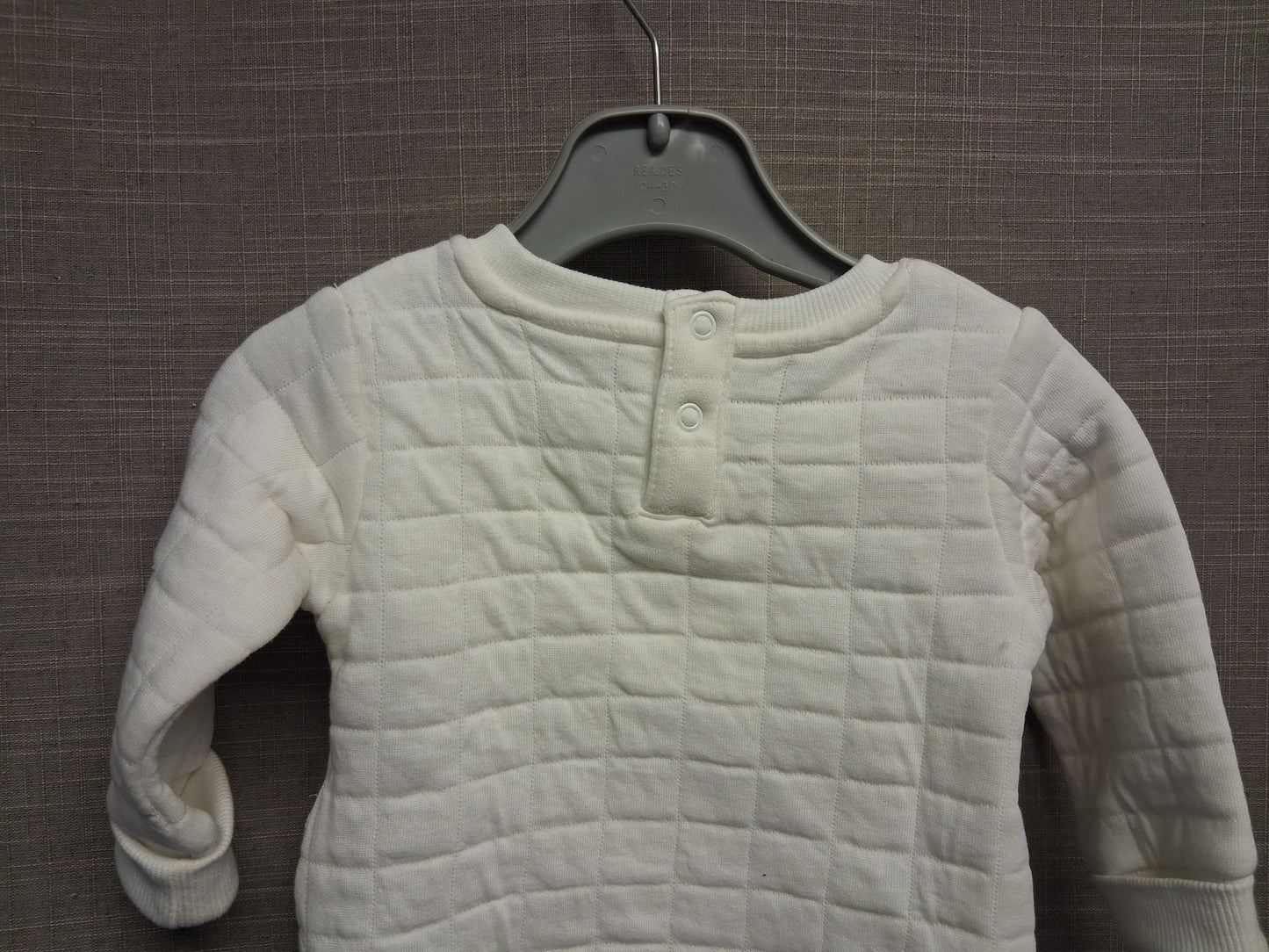 Primark Boys White Quilted Padded Jumper Sweater Age 3-6 Months New