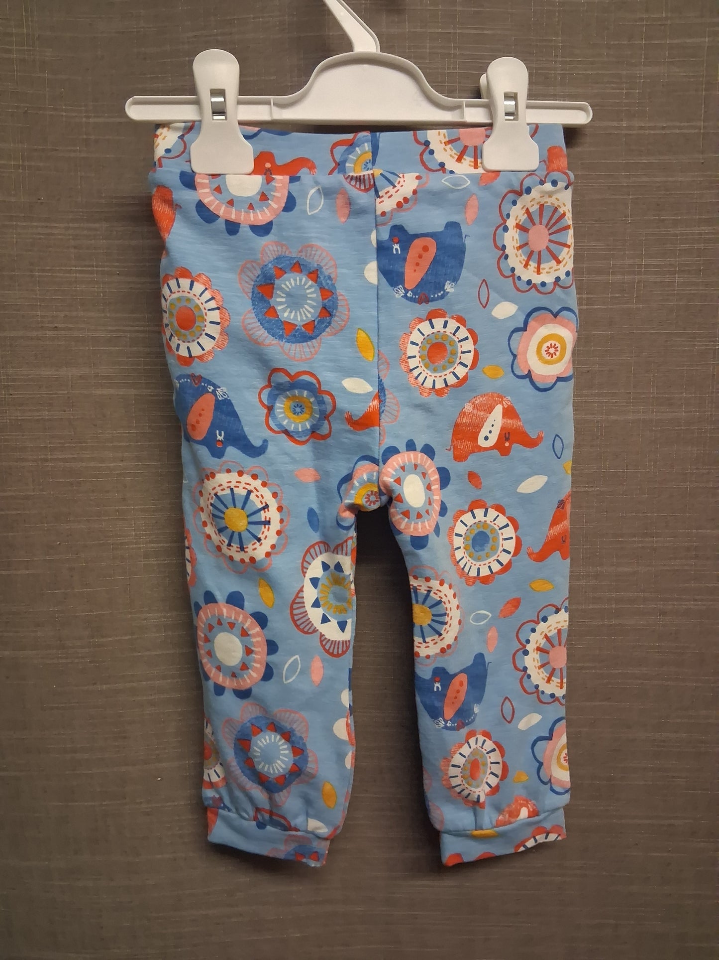 Nutmeg Joggers Girls Blue Floral Print Jersey Age 12-18 Months