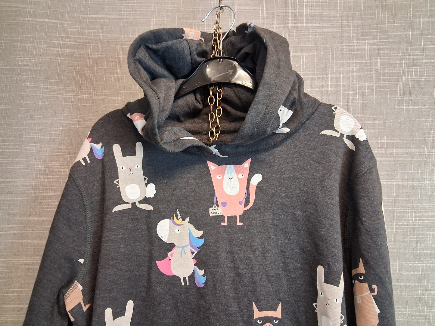 Next Girls Grey Animal Print Hoodie Age 12 Years