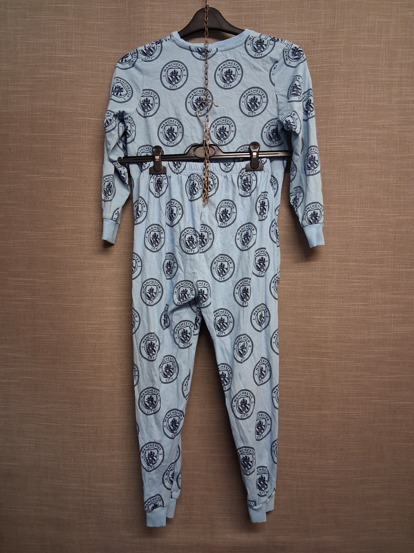 Matalan Manchester City Boys Pyjamas PJs Set Blue Age 11 Years