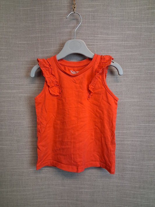 Nutmeg Girls Red Sleeveless Jersey T-Shirt Age 3-4 Years