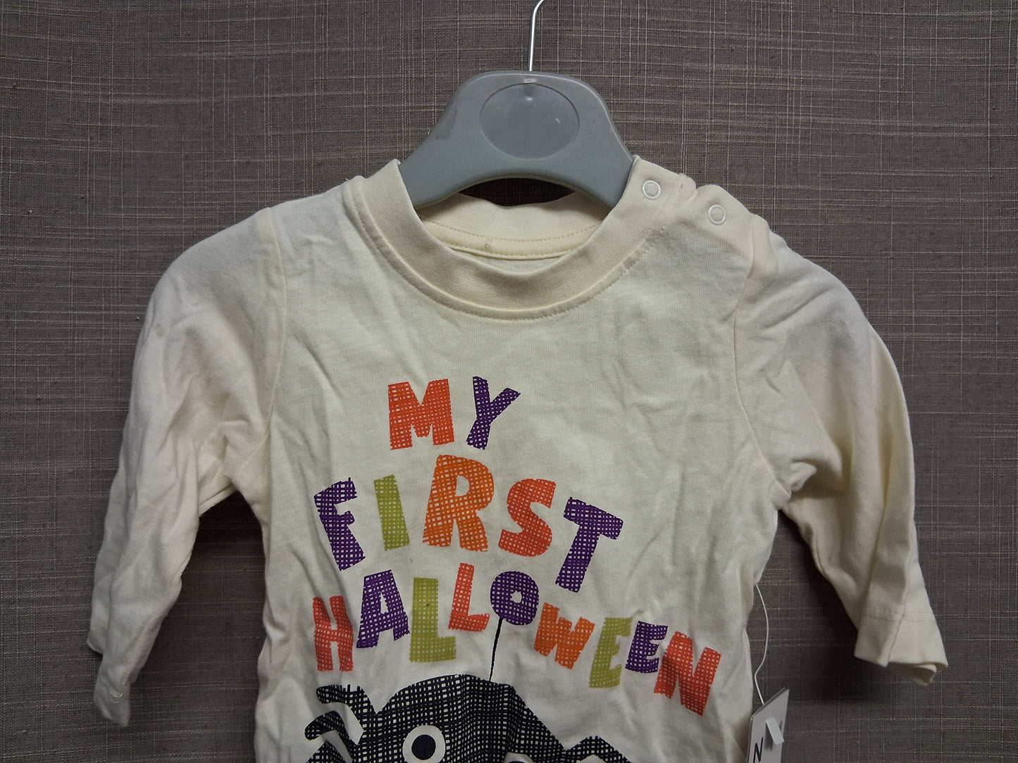Nutmeg Baby 'My First Halloween' Long Sleeve Cream T-Shirt Age 0-3 Months New