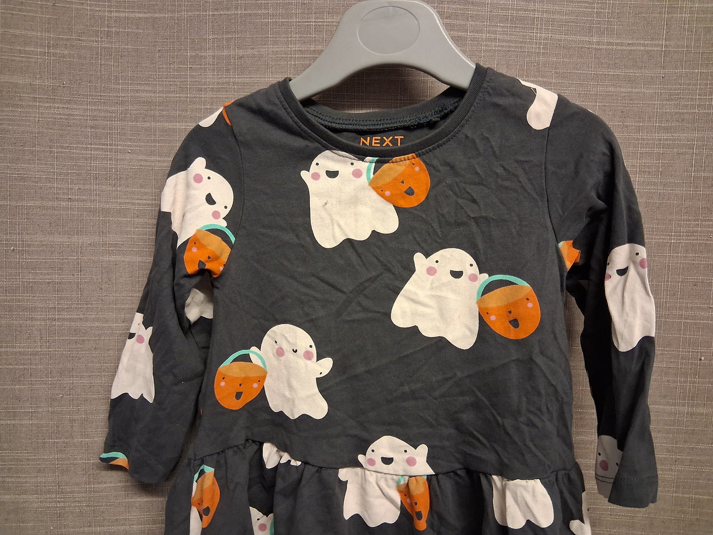 Next Girls Halloween Long Sleeve Jersey Dress Age 9-12 Months
