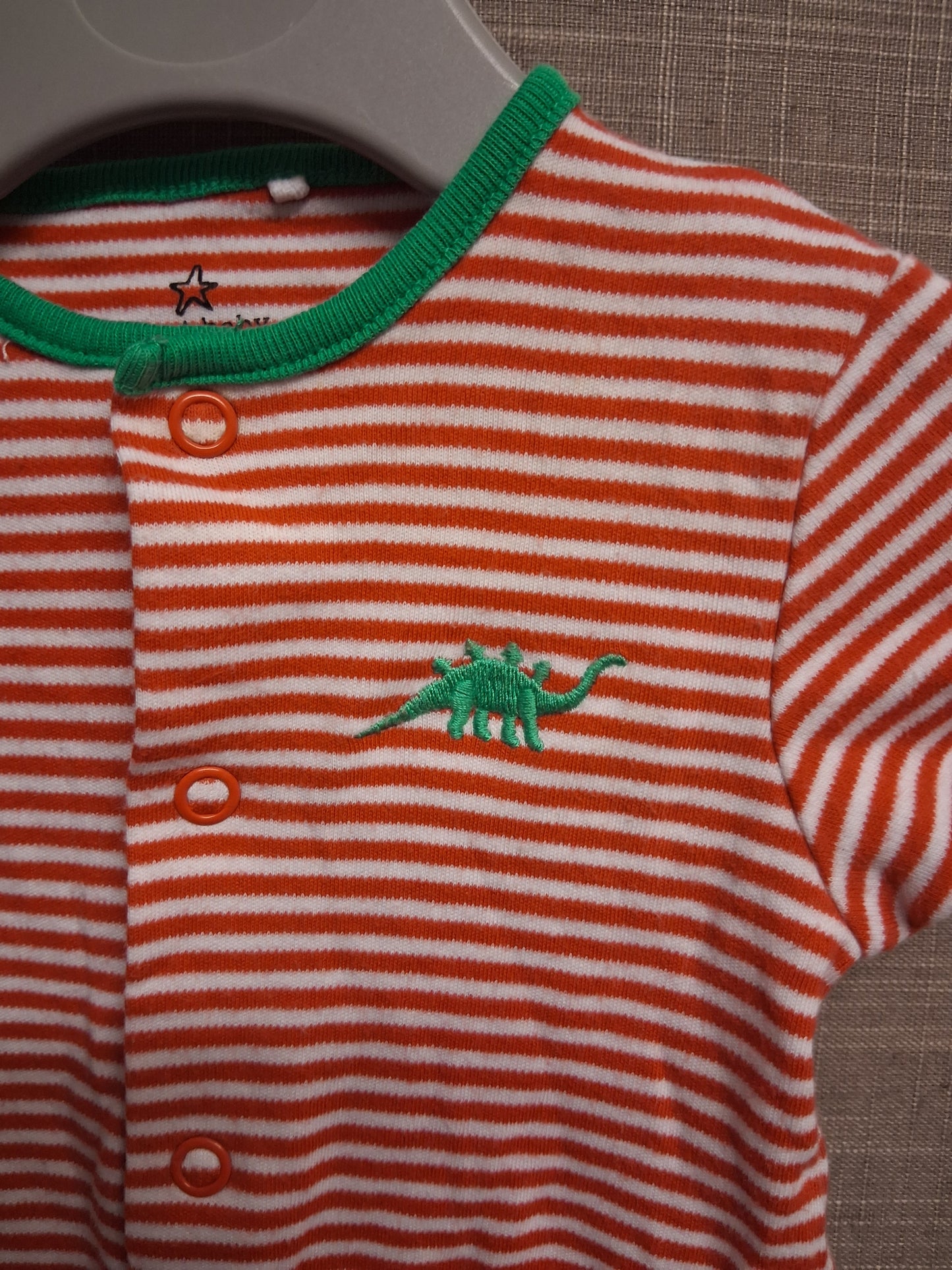 Next Boys Red White Striped Short Sleeve Romper Age 0-3 Months