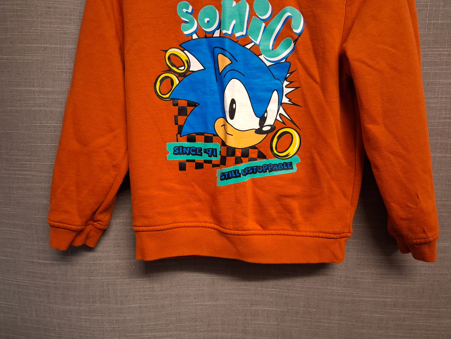 Primark Sonic The Hedgehog Sweater Orange Age 6-7 Years