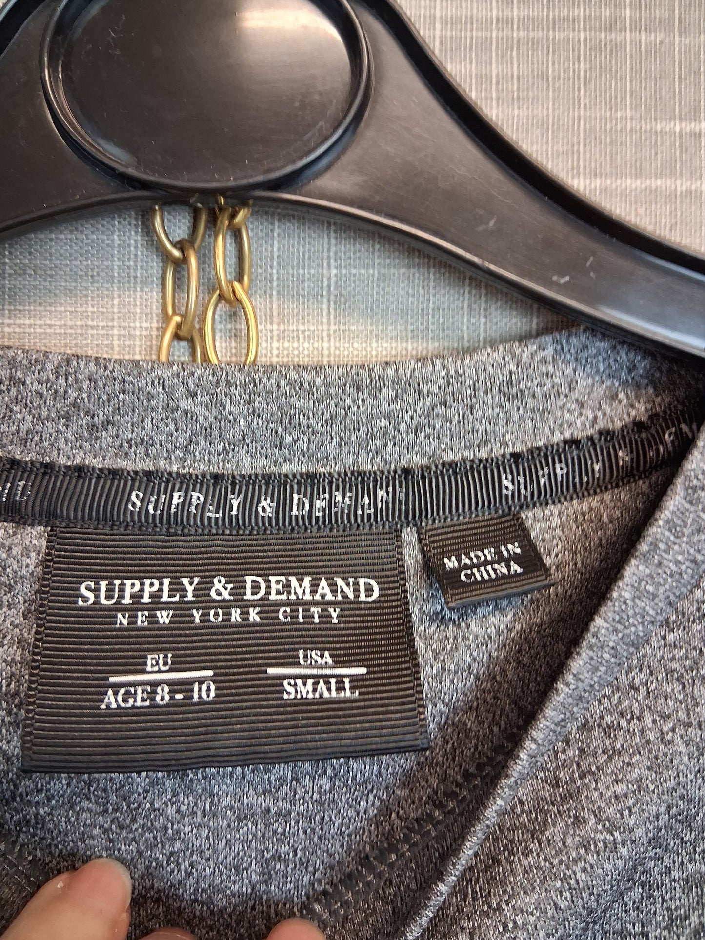 Supply and Demand Boys Grey Black T-Shirt Short Sleeve Age 8-9 Years