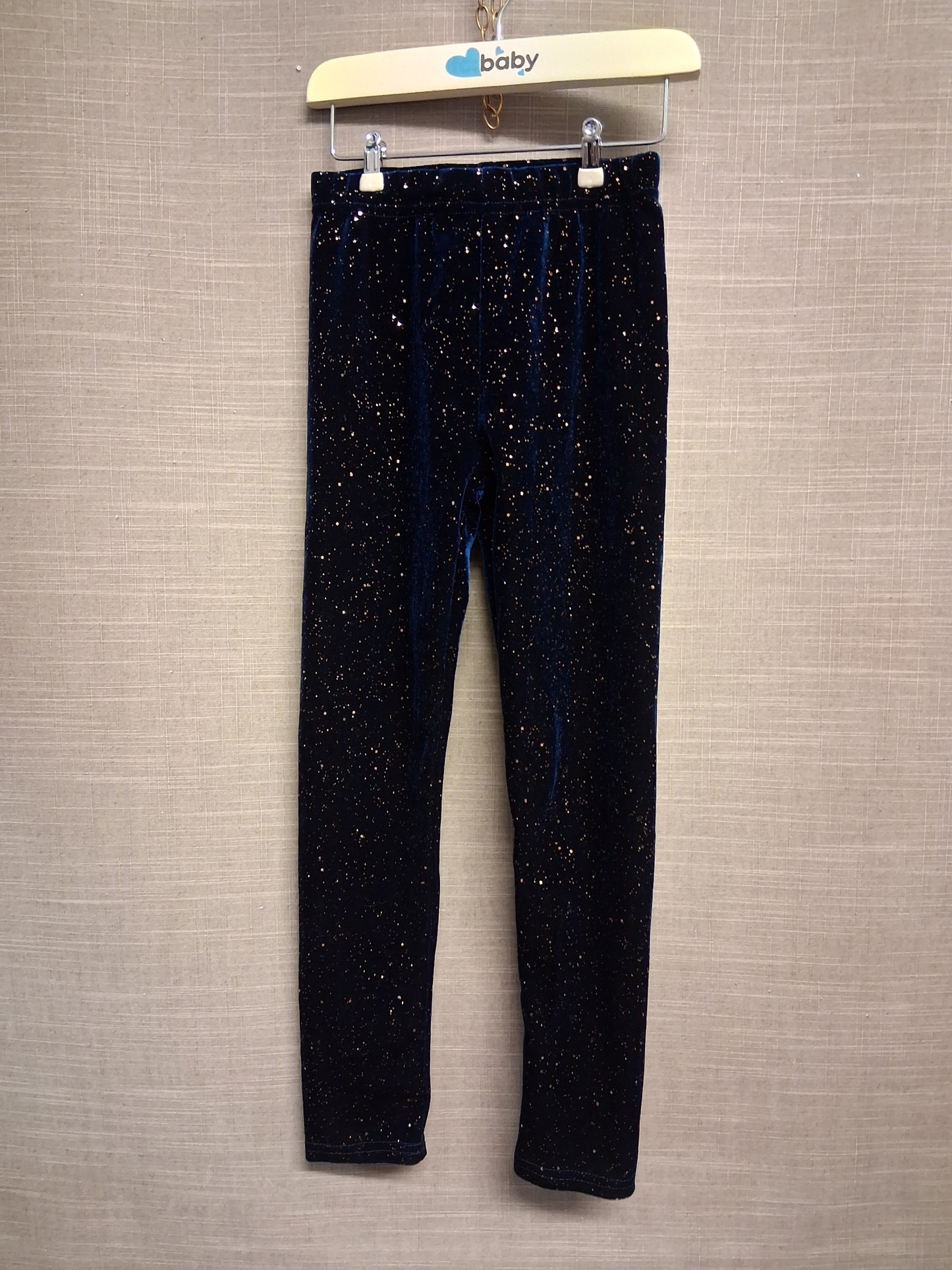 PepCo Girls Velour Navy Blue Glitter Leggings Age 6-7 Years New