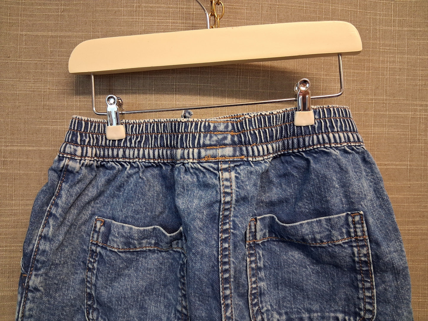 Next Girls Blue Denim Shorts Elastic Waist 6 Years