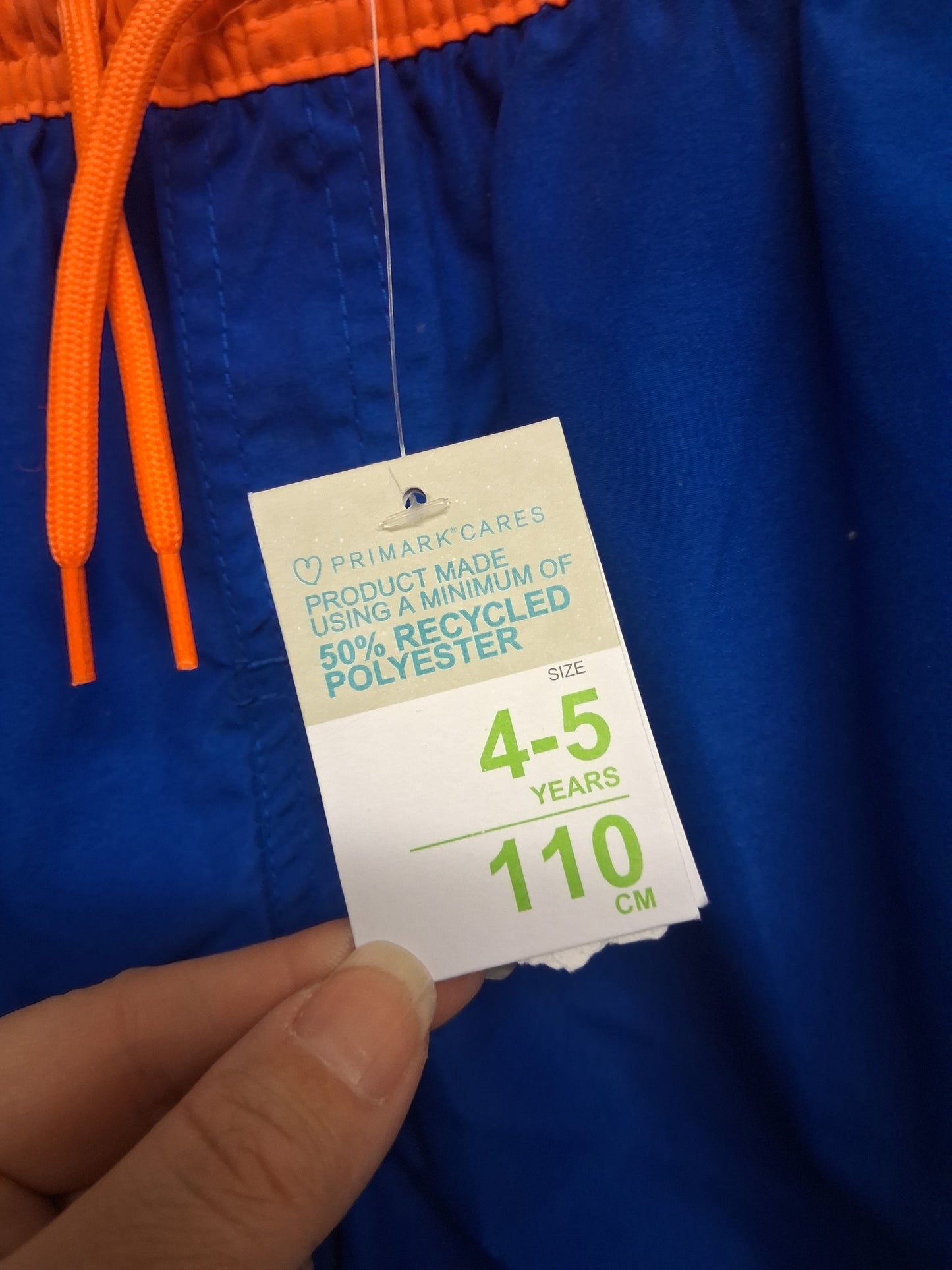 Primark Boys Swim Shorts Blue Orange Age 4-5 Years New