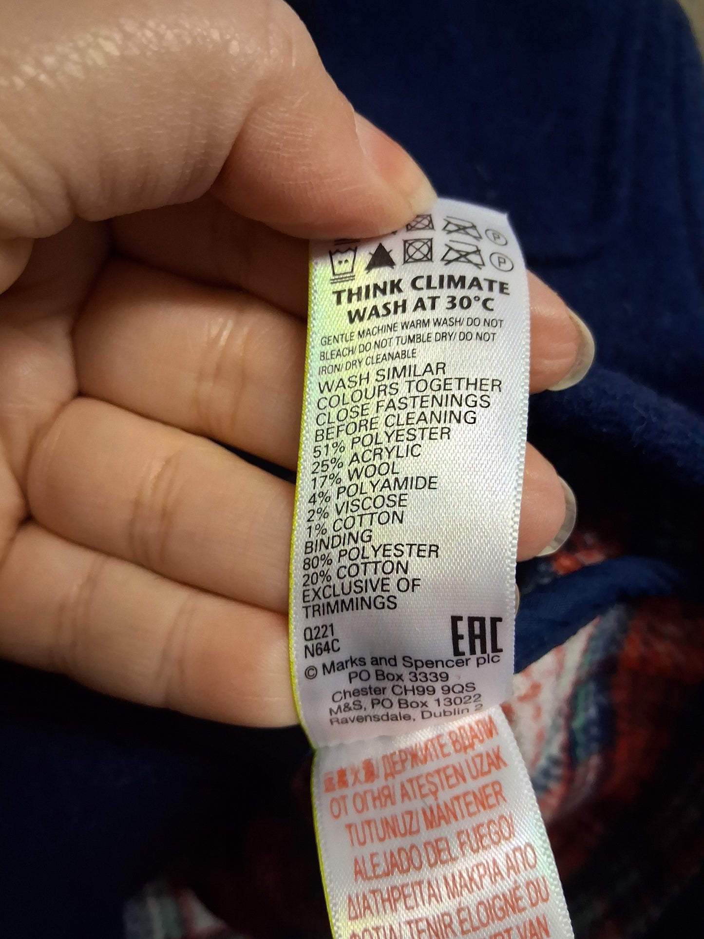 Marks and Spencer Boys Navy Blue Duffle Style Coat Age 9-12 Months New with Tags