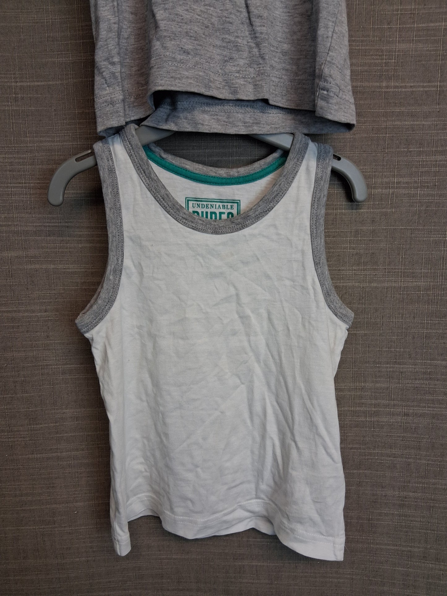 Matalan Boys Vest Tank Tops Grey and White Age 3 Years Set of 2