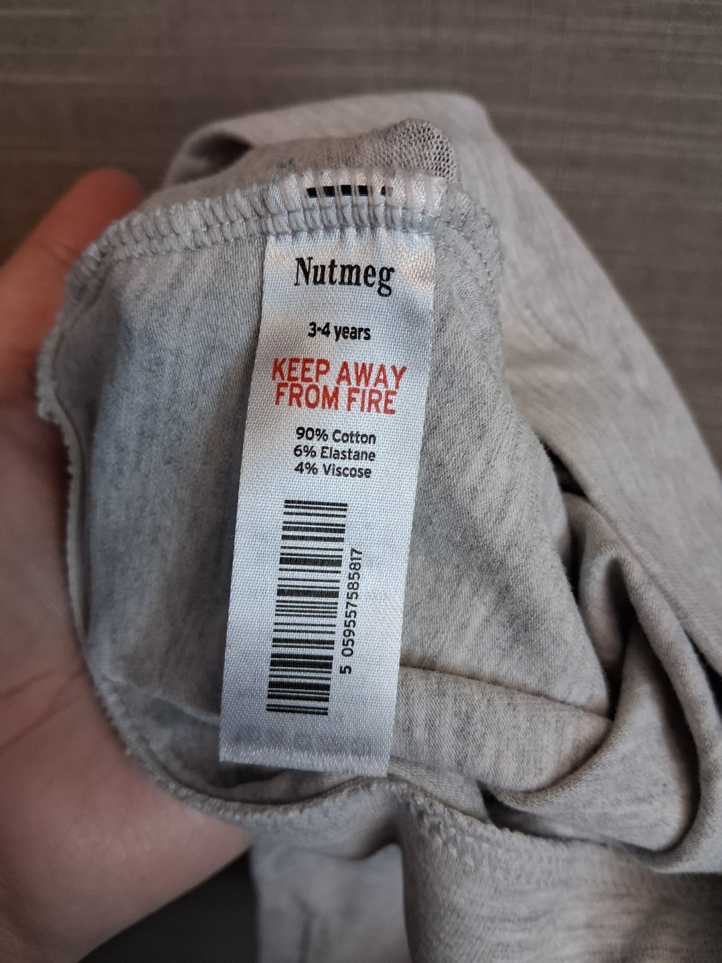 Nutmeg Girls Grey Jersey Leggings Age 3-4 Years