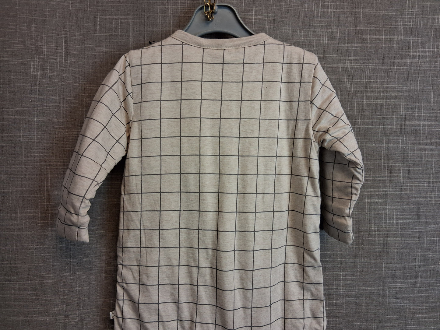 Next Boys Padded Sleepsuit Romper Cream Check Age 12-18 Months New
