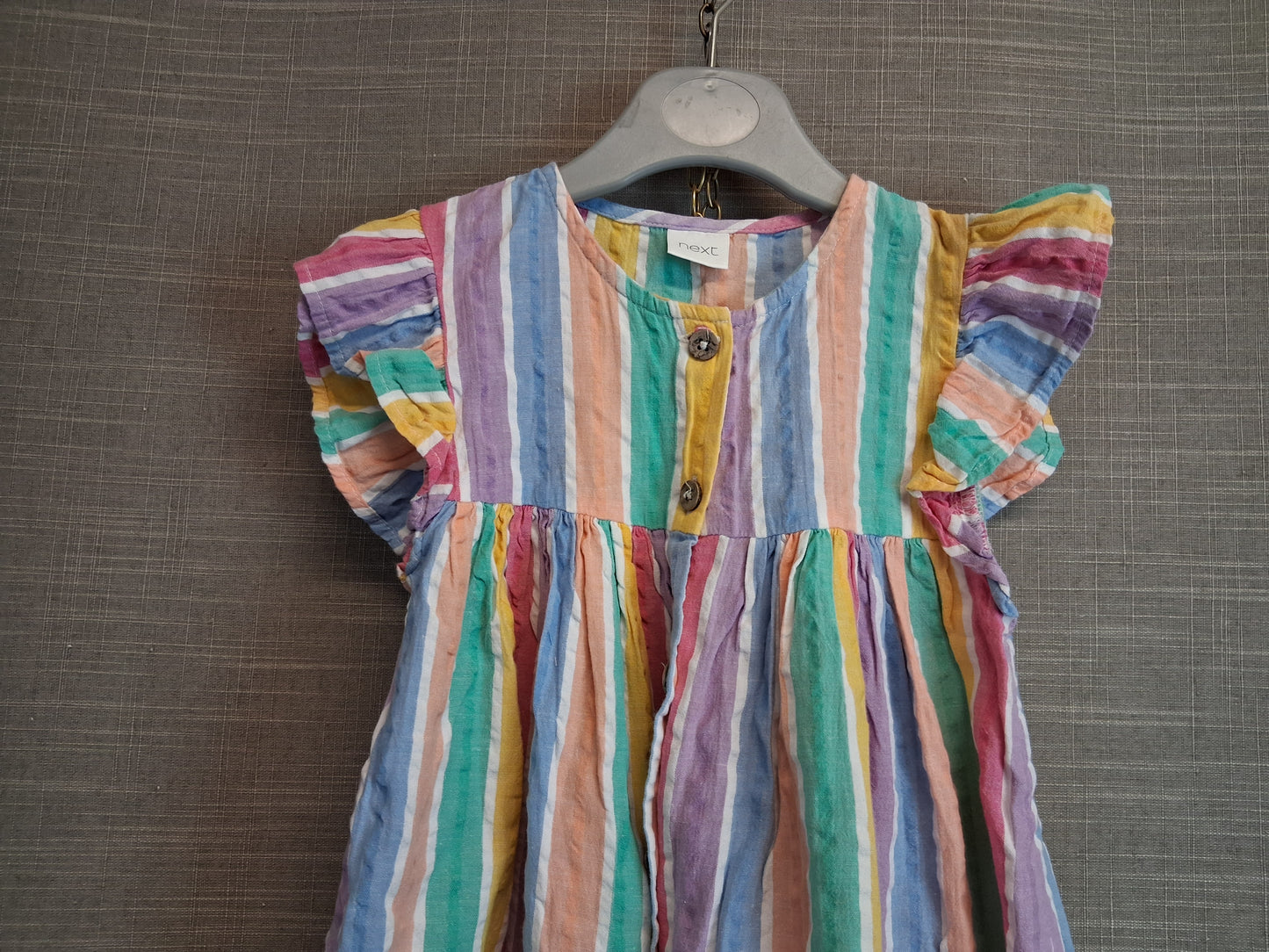 Next Girls Multicolour Striped A Line Dress Age 2-3 Years