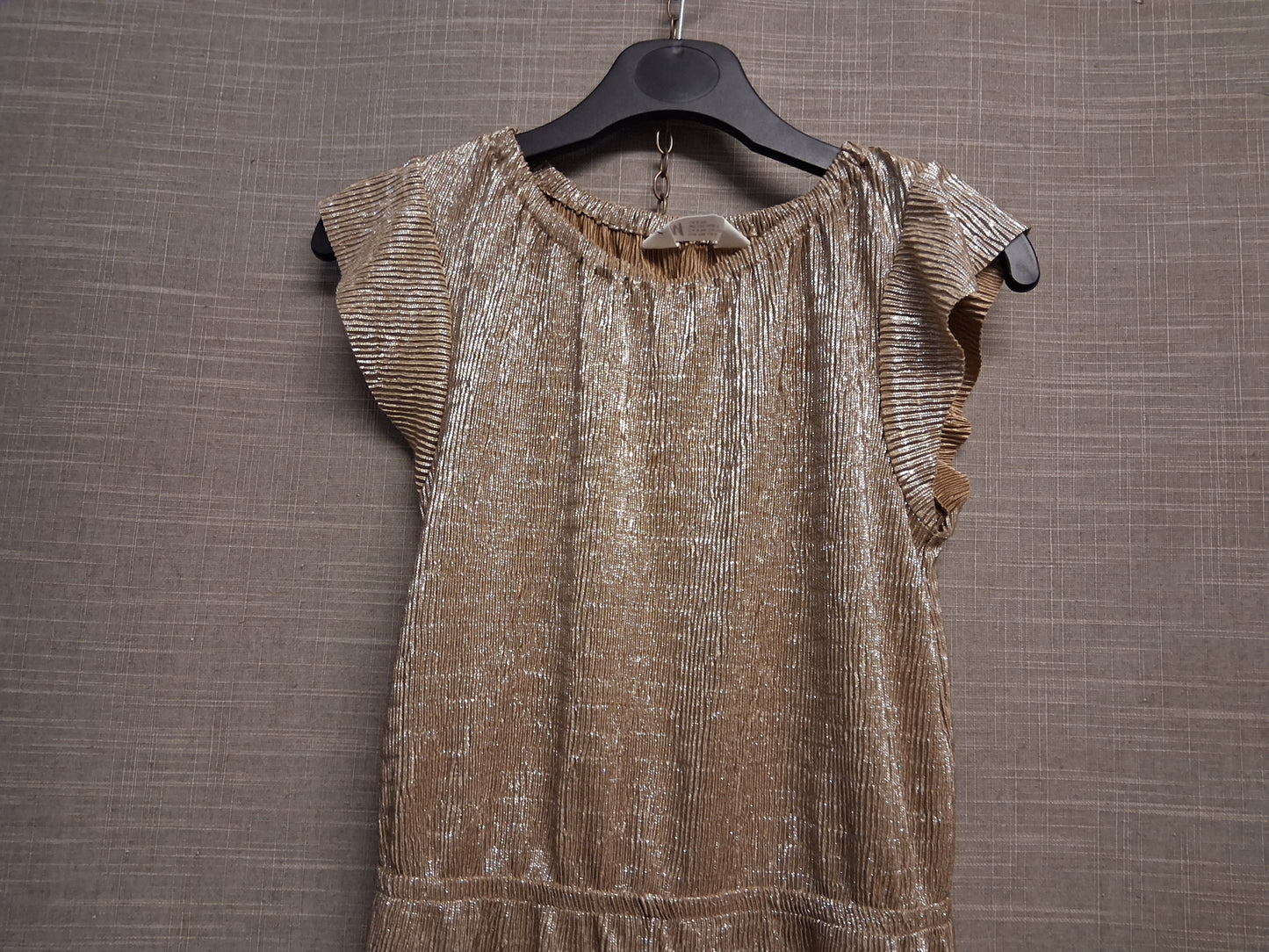 H&M Gold Sparkly Jumpsuit Cap Sleeve Age 8-9 Years