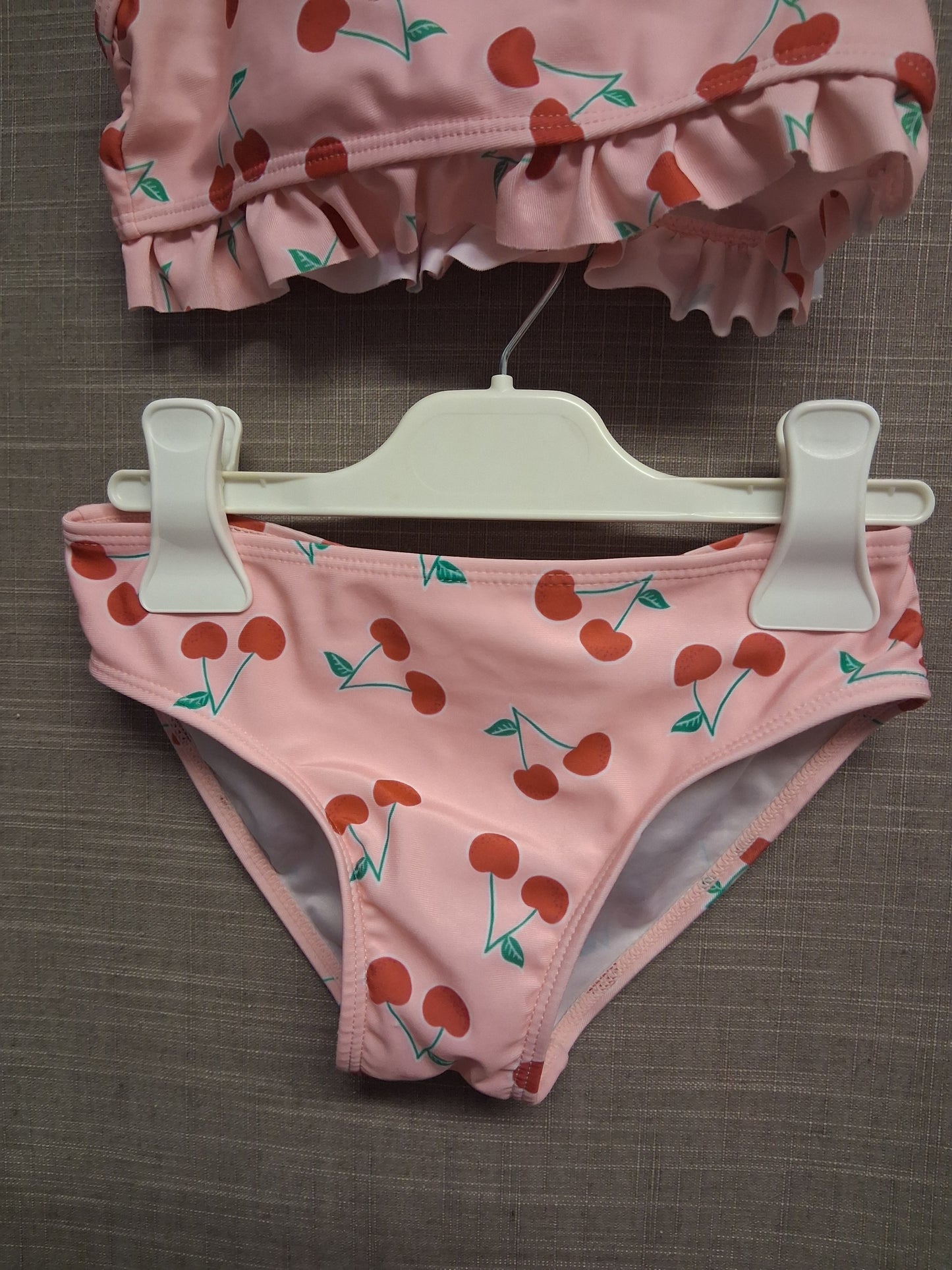 Primark Girls Pink Cherry Bikini Set Swimwear Age 6-7 Years