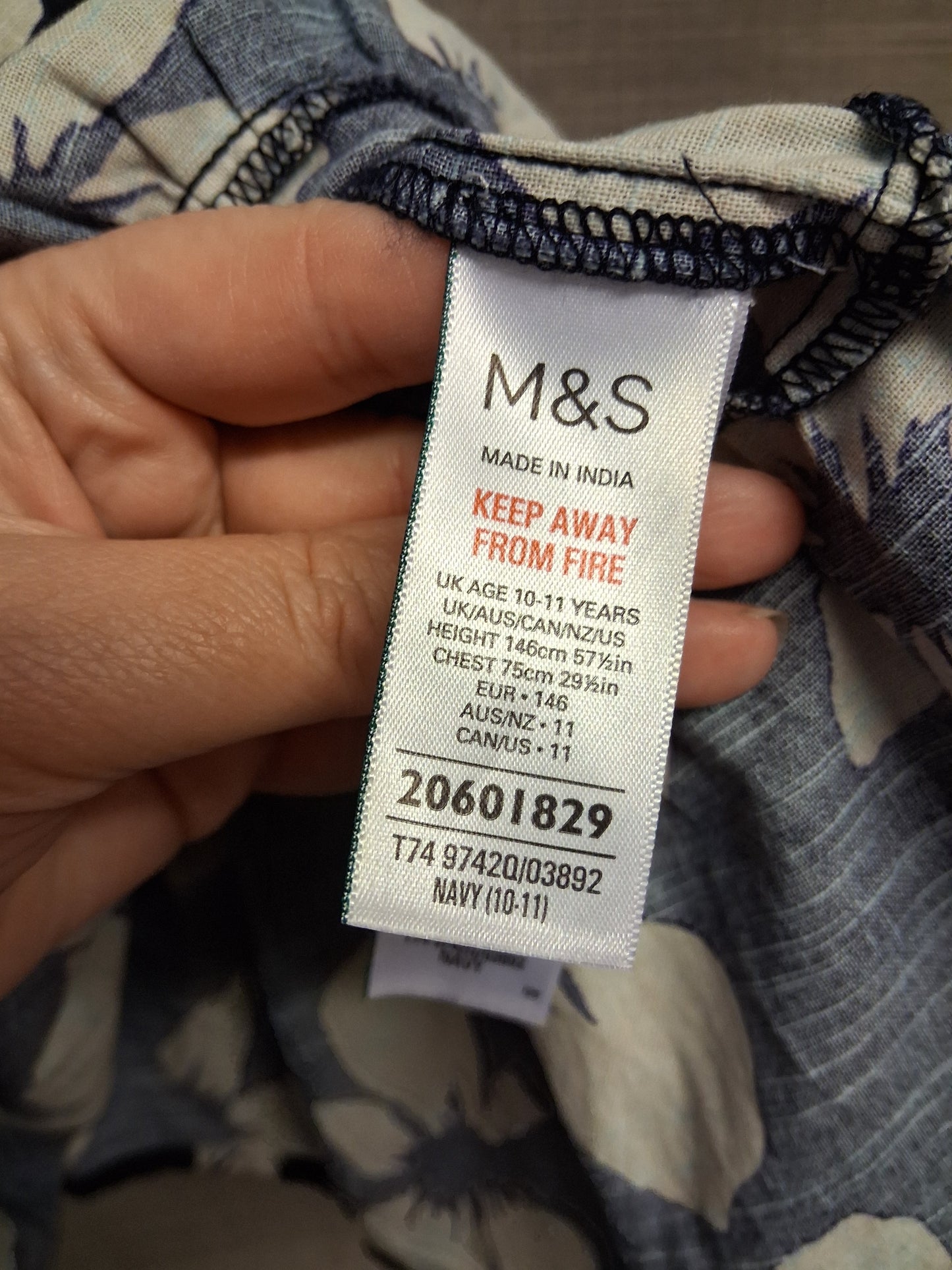 Marks and Spencer Black Floral Tiered Summer Dress Age 10-11 Years