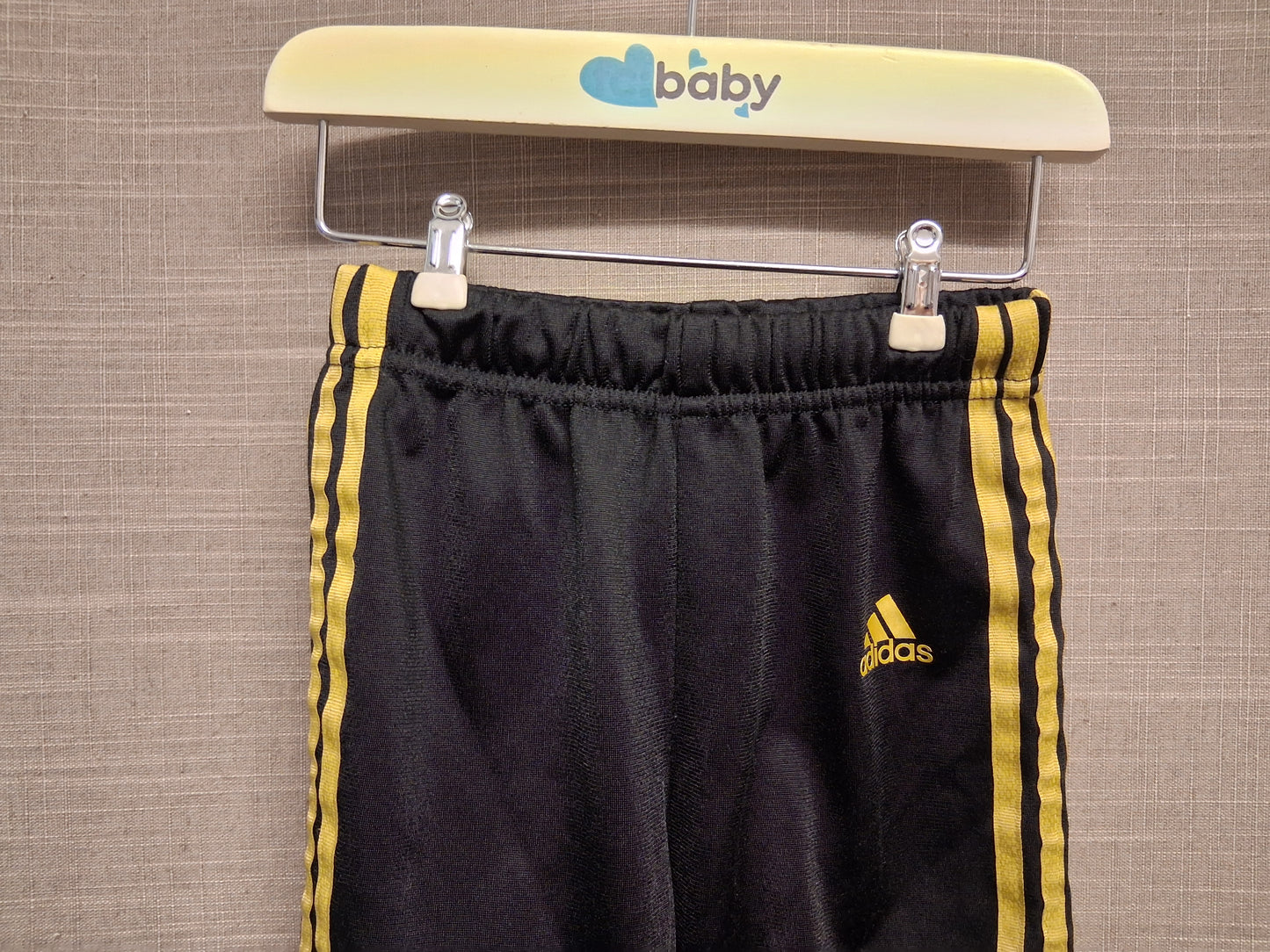 Adidas Boys Black Gold 3 Stripe Joggers Age 12-18 Months