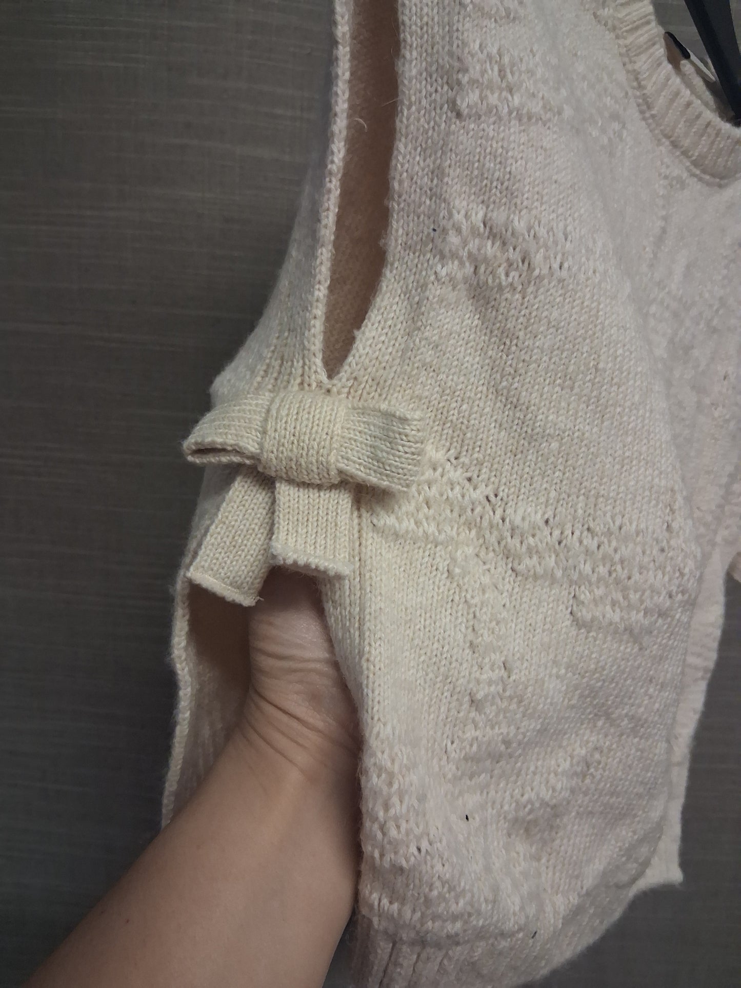 TU x Morris & Co Tank Top Girls Knitted Beige Age 3-4 Years