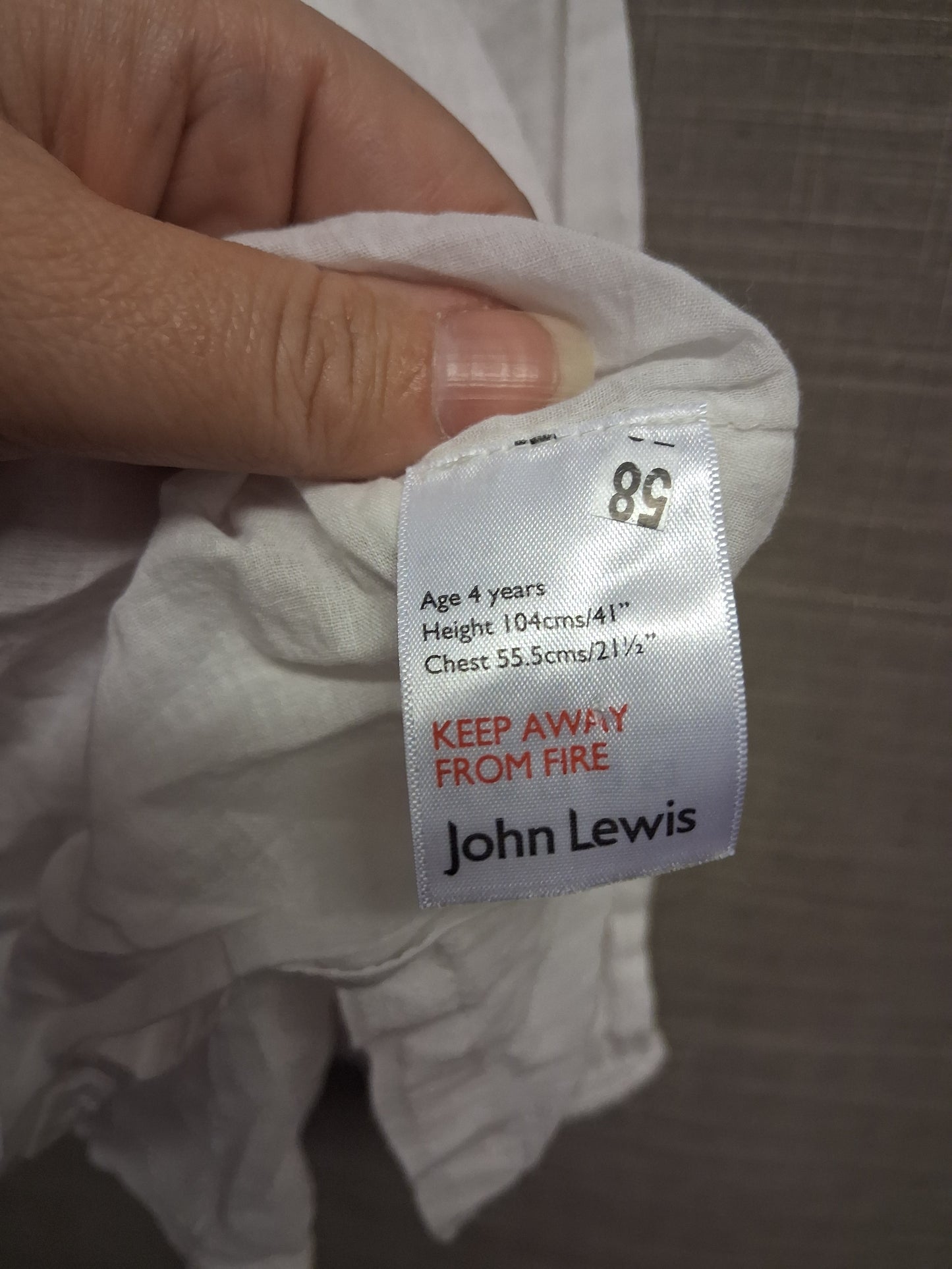 John Lewis Girls White Embroidered Floral Long Sleeve Top Age 4-5 Years