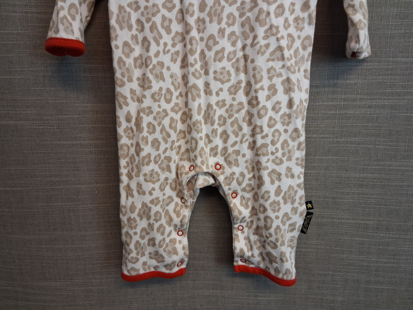 Baby K Girls Beige Animal Print One Piece Romper Age 0-3 Months