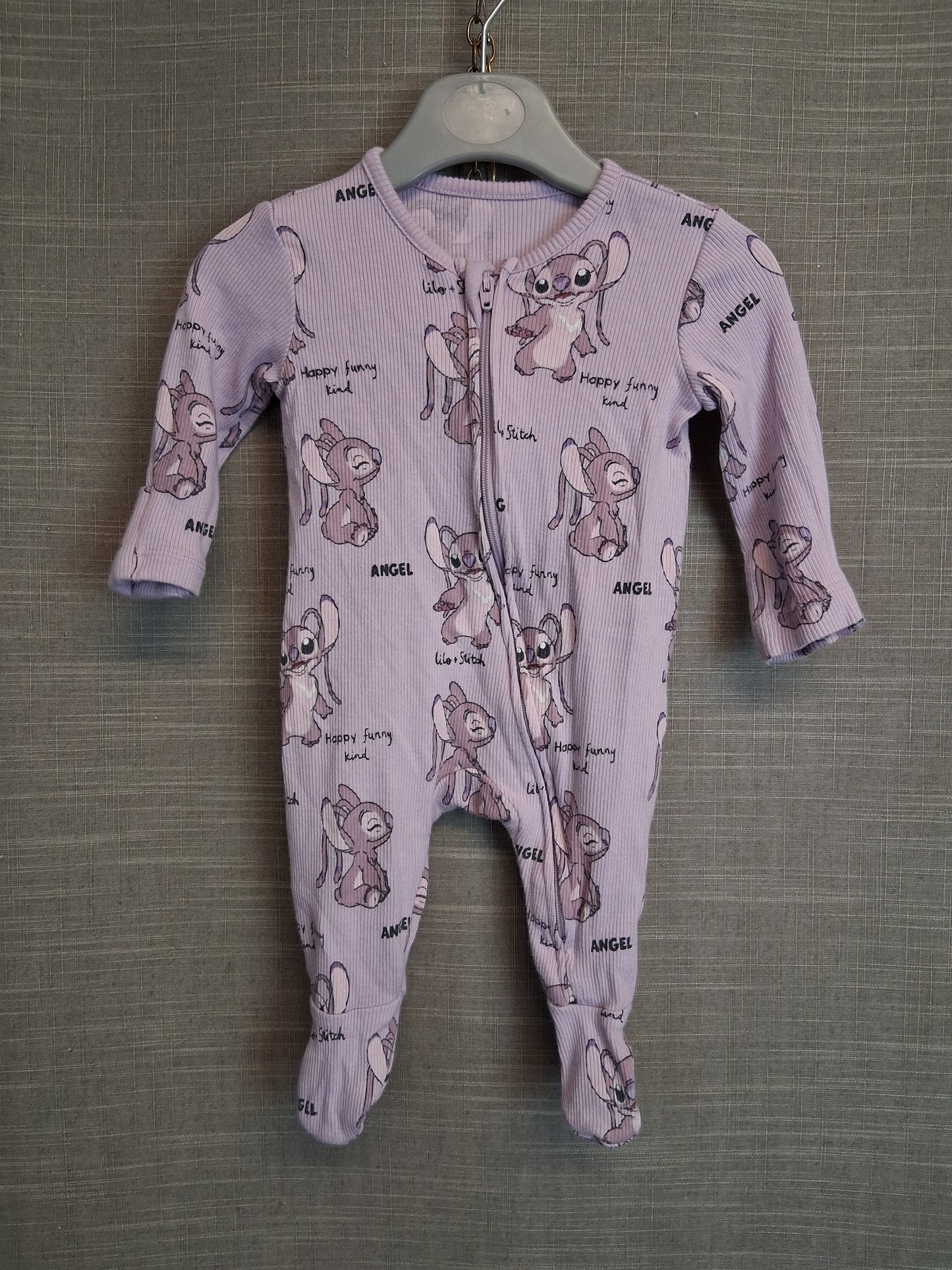 Disney Stitch Lilac Sleepsuit Age Tiny Baby